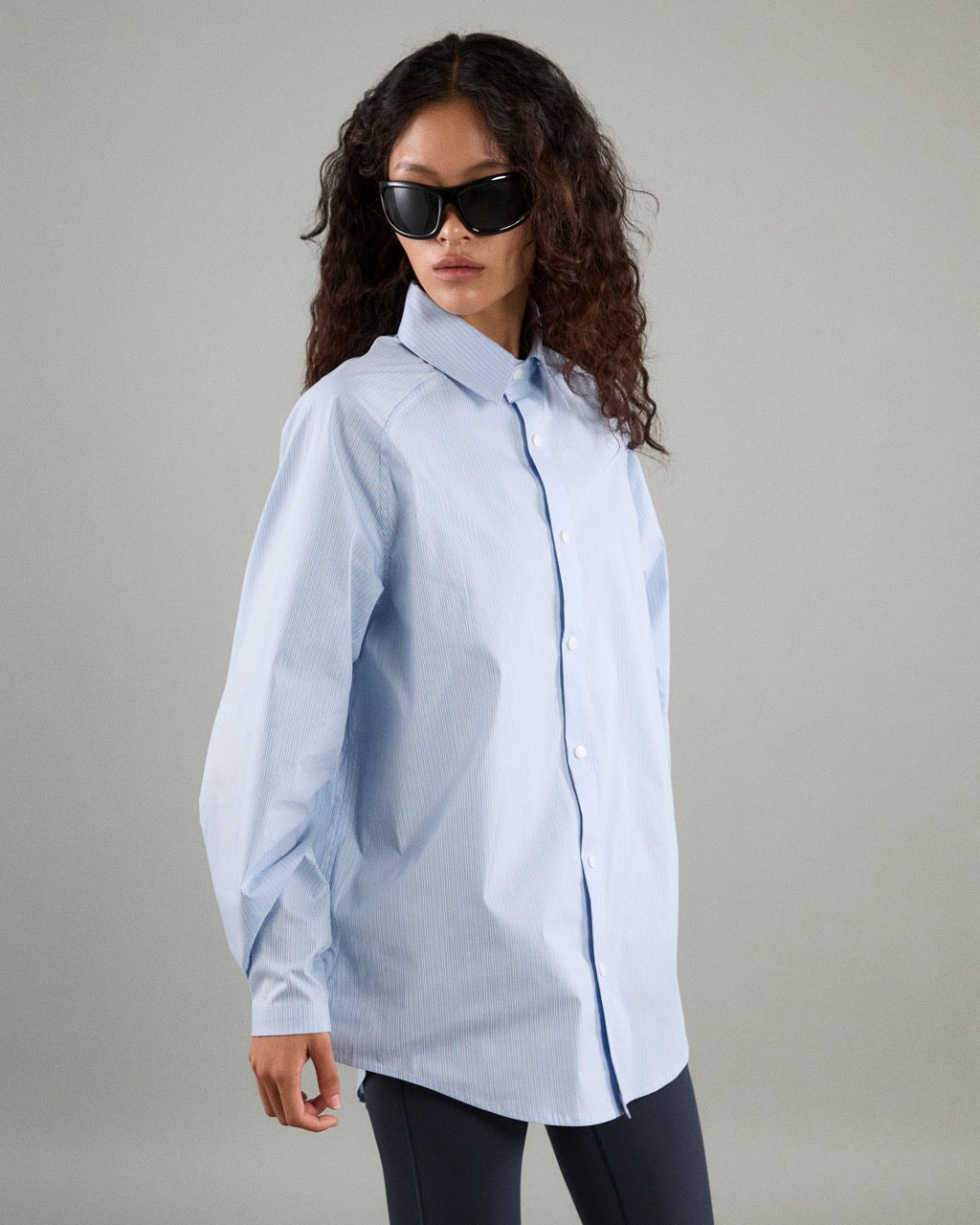 Athleisure Athletic Club - AMR Athleisure Overshirt in Light Blue Stripe