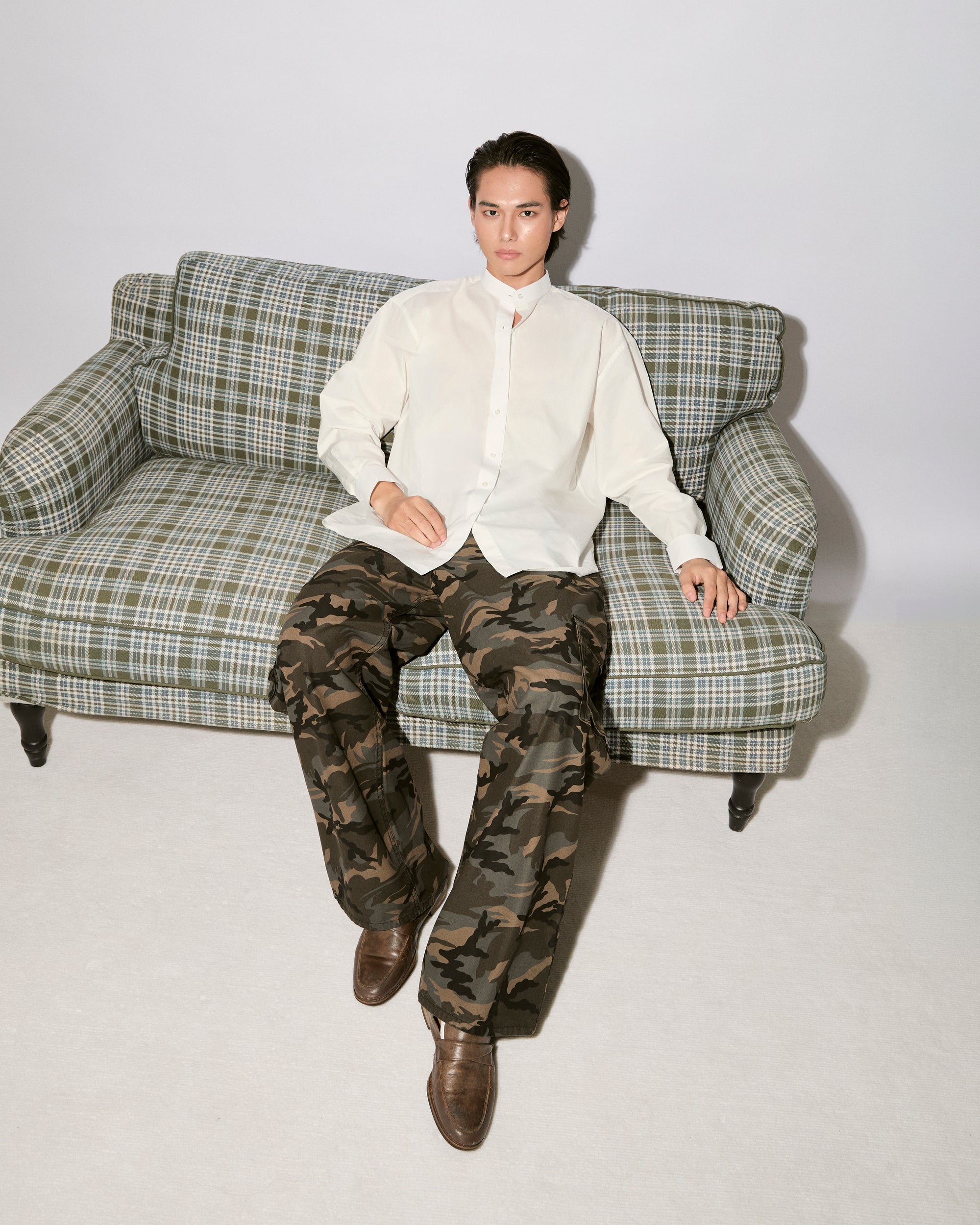 New Urban Drop - Baggy Cargo - Camo in Camouflage Green
