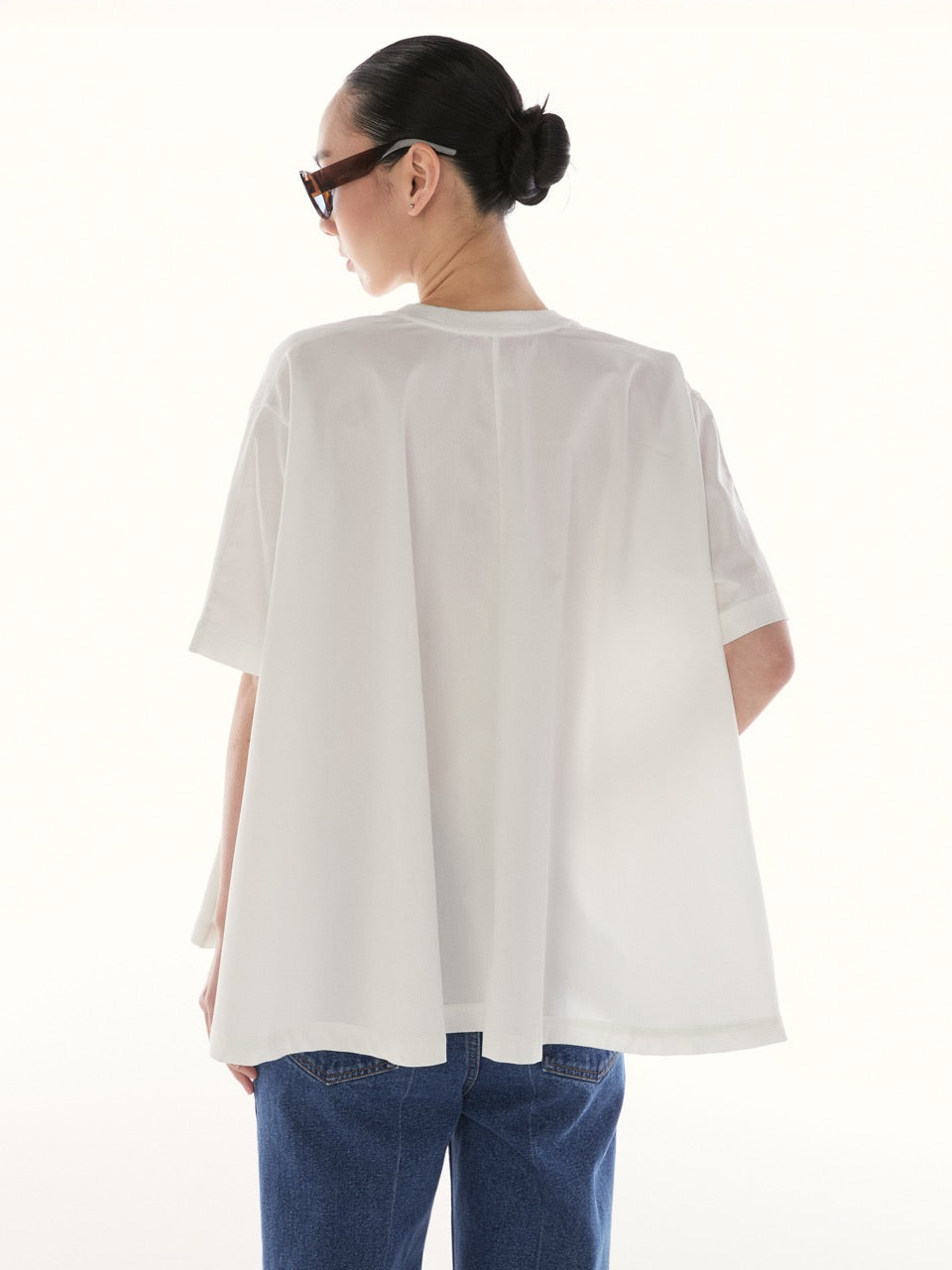 Le Fauve - AMR Back Pleated T-Shirt in White