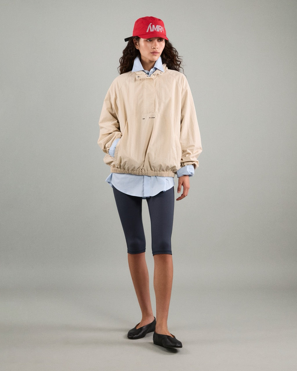 Athleisure Athletic Club - AMR Lightweight Track Pullover in Cream