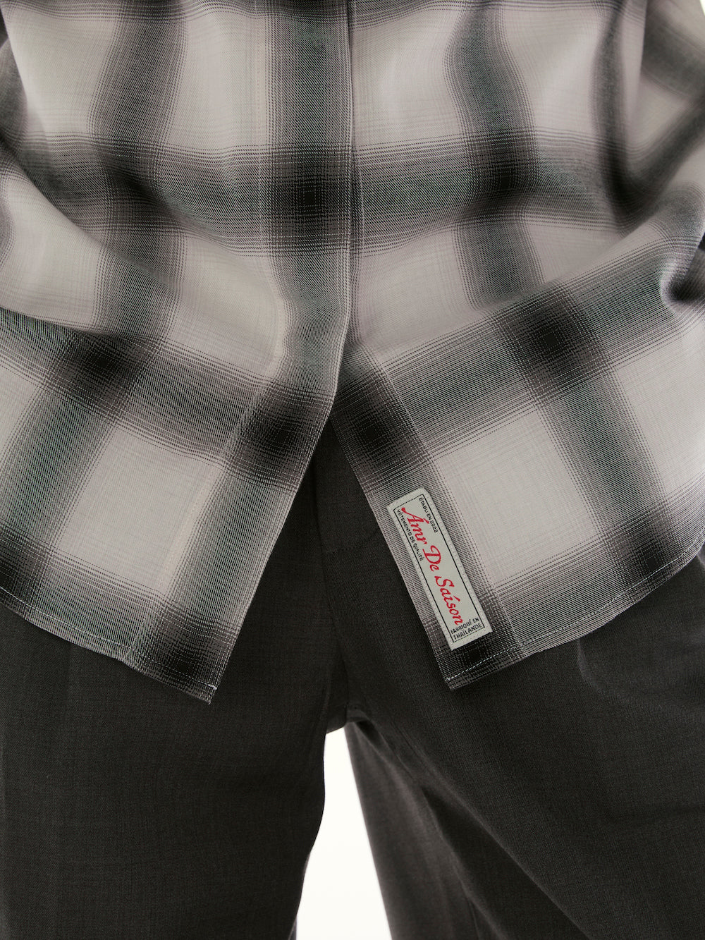 Le Fauve - Oversized Tartan Shirt in Grey