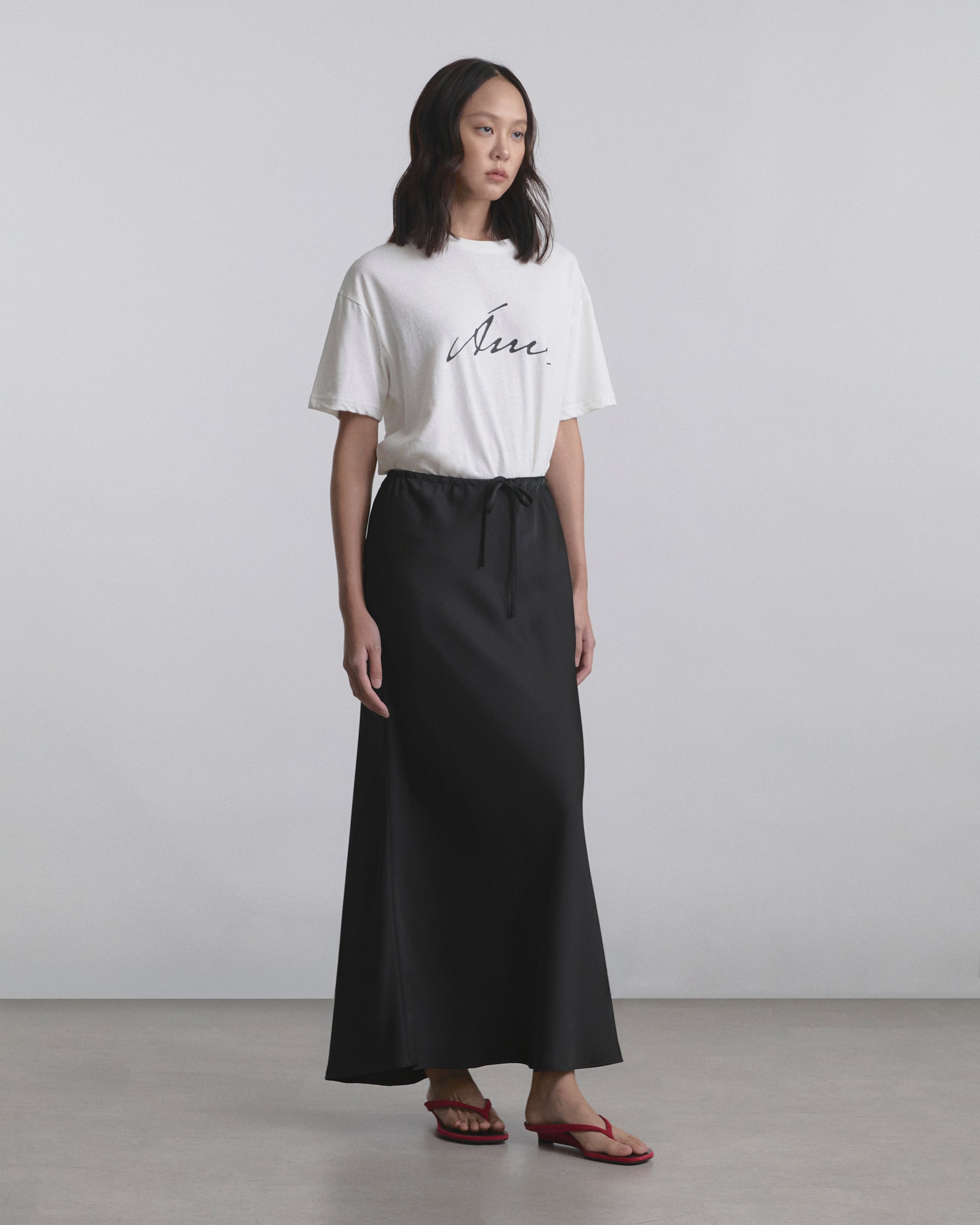 Wardrobe I - AMR Hand Writing Logo Hemp Slim-fit T-Shirt in White