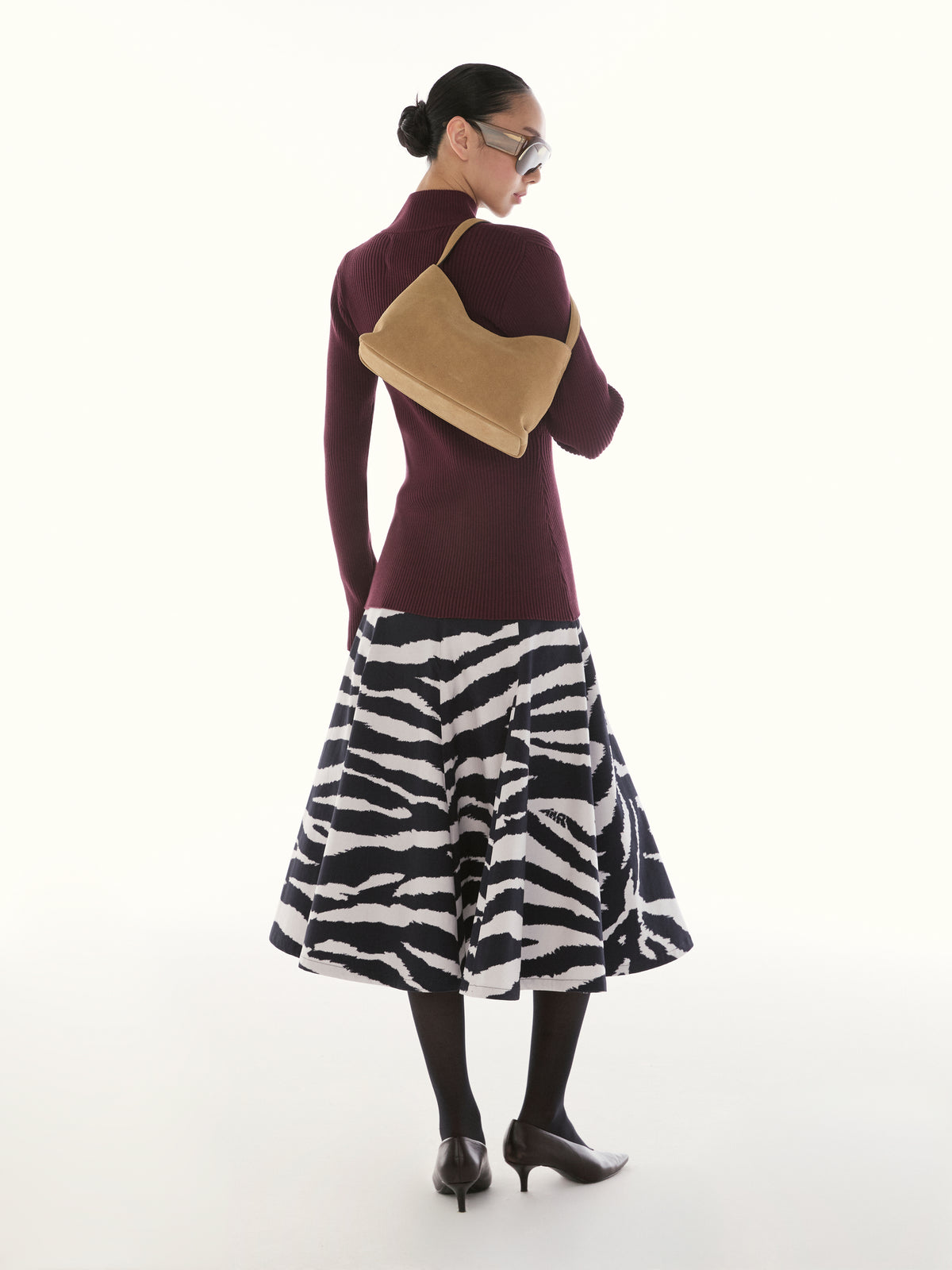 Le Fauve - AMR Simone Baguette Bag in Suede Brown