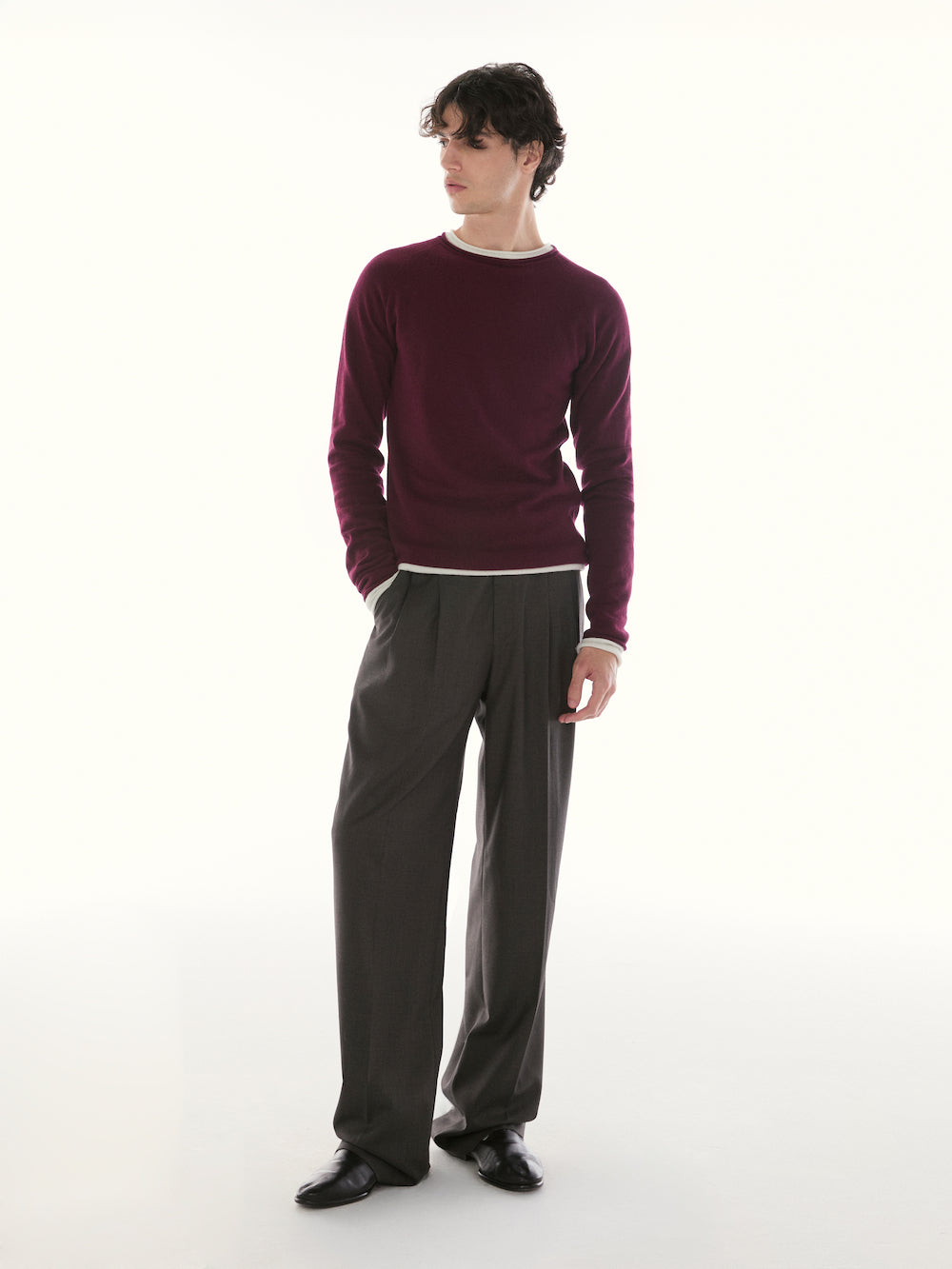 Le Fauve - AMR Pleated Wide Legs Trousers in Grey