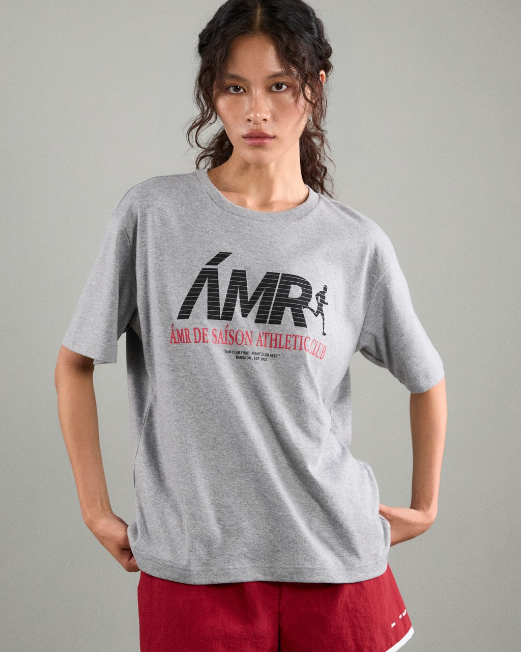 Athleisure Athletic Club - AMR Active Logo T-Shirt in Grey