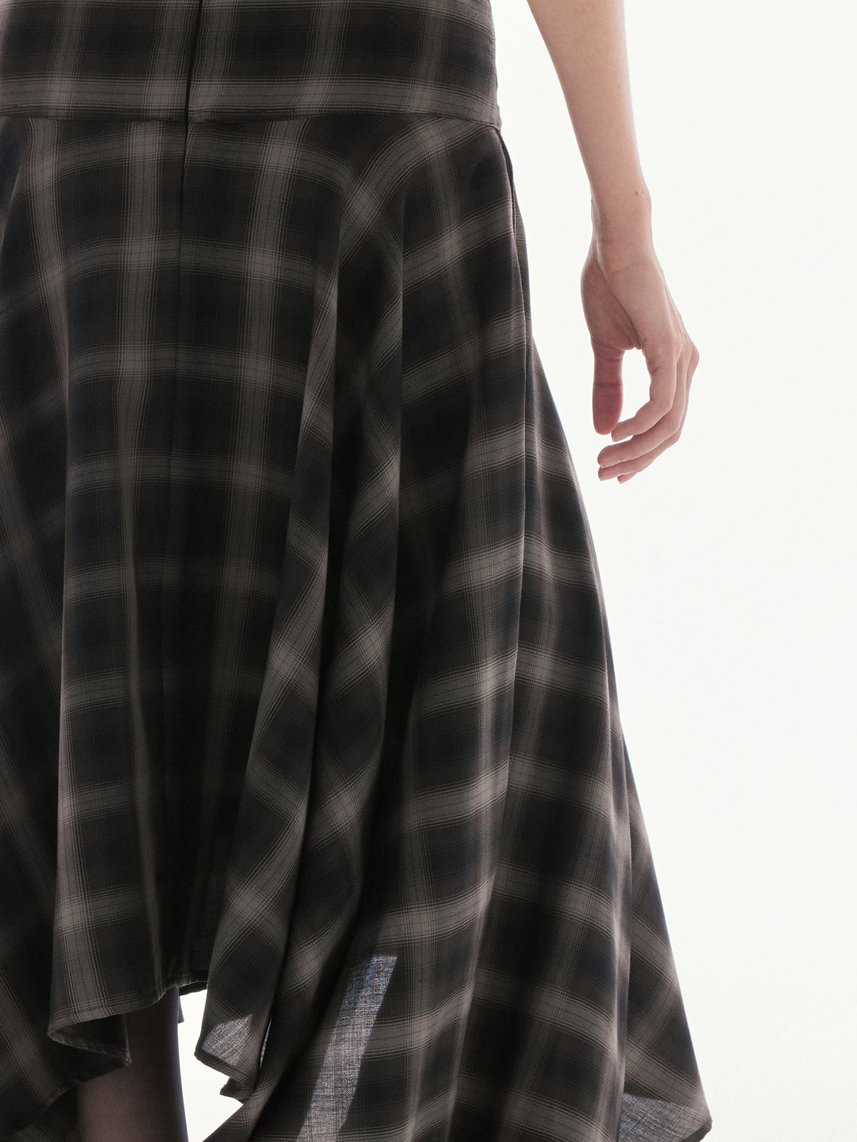 Wardrobe lll - AMR Tartan Midi Skirt in Brown