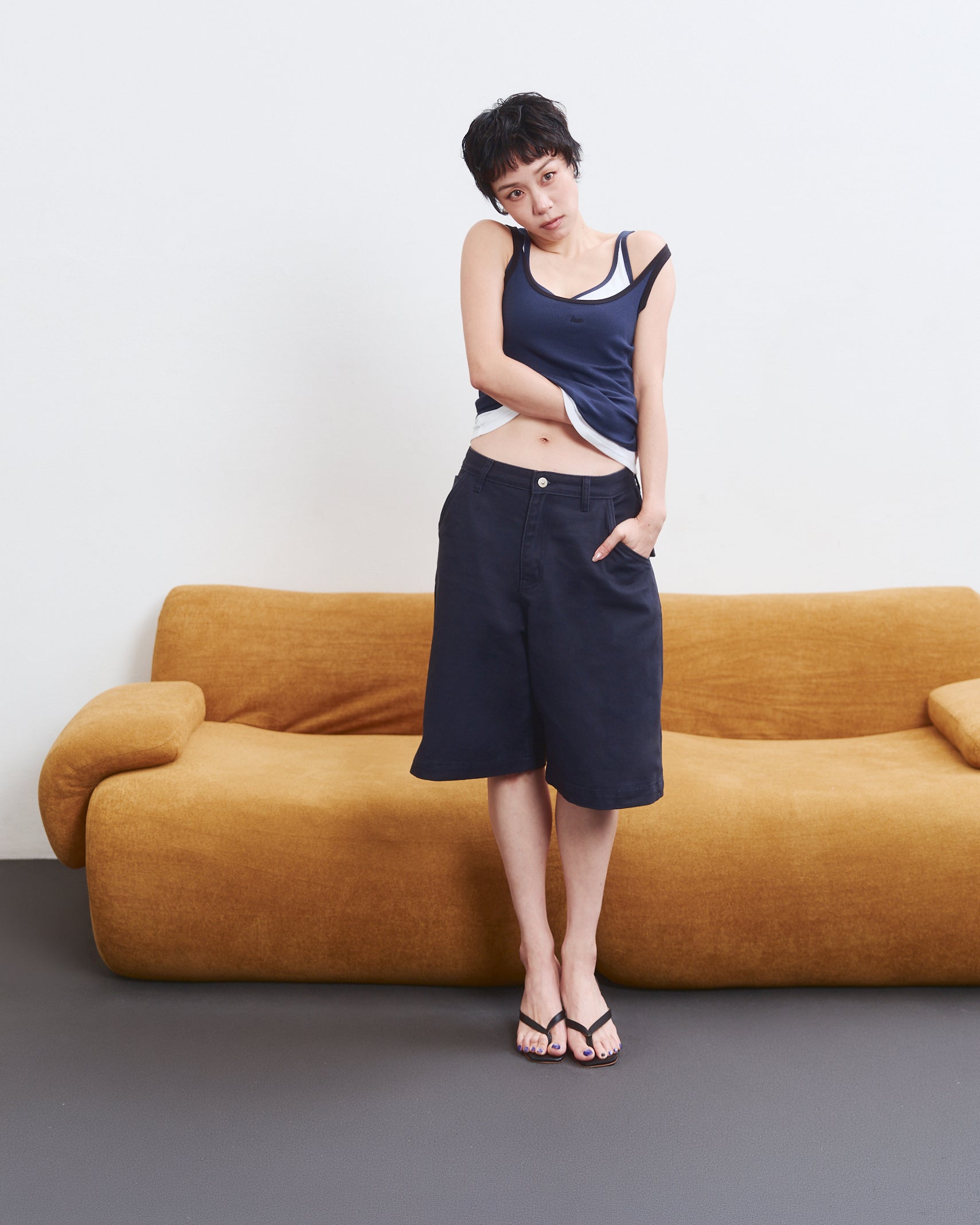 En Couleurs - AMR Bermuda Shorts in Faded Navy