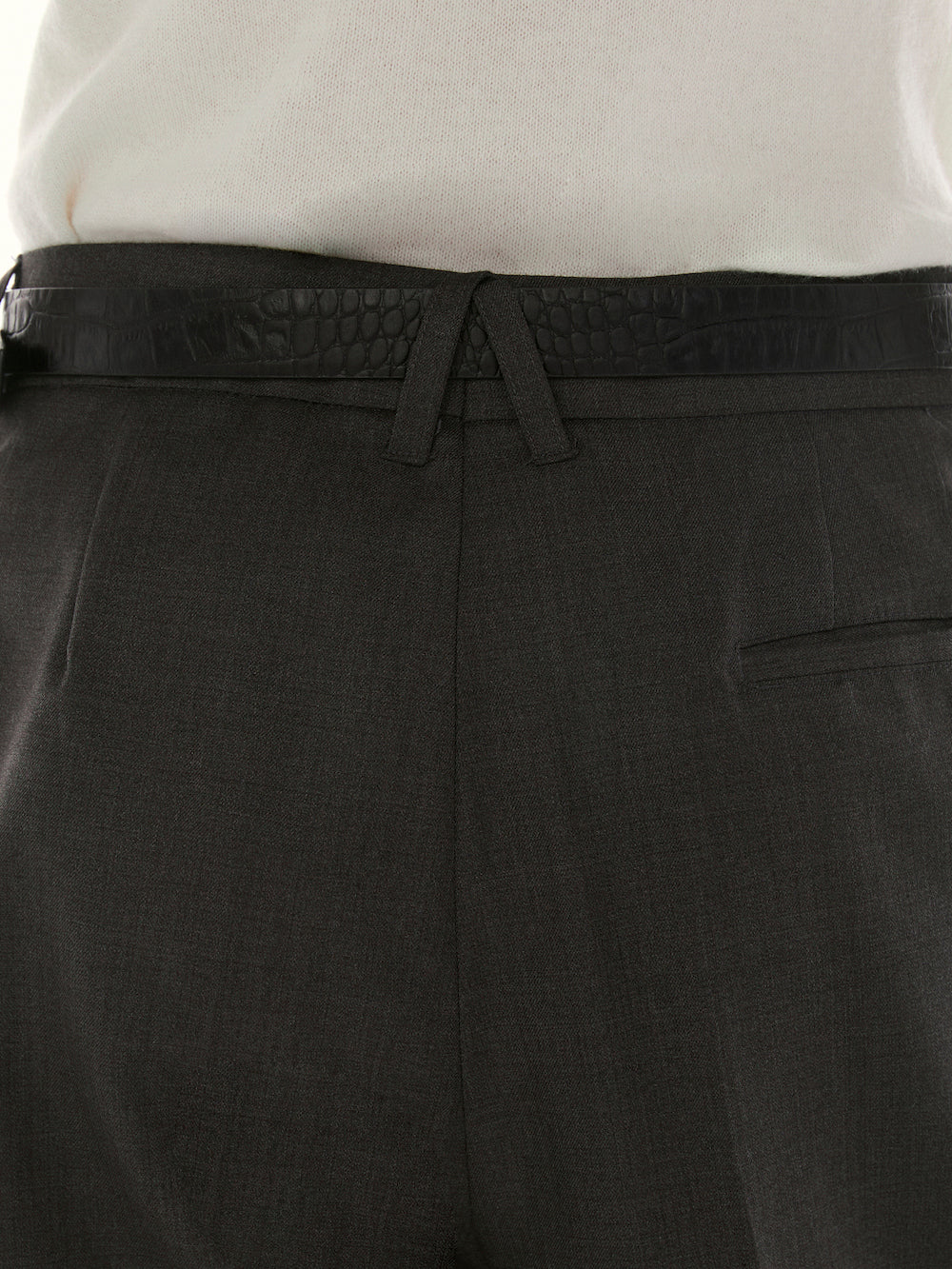 Le Fauve - AMR Pleated Wide Legs Trousers in Grey