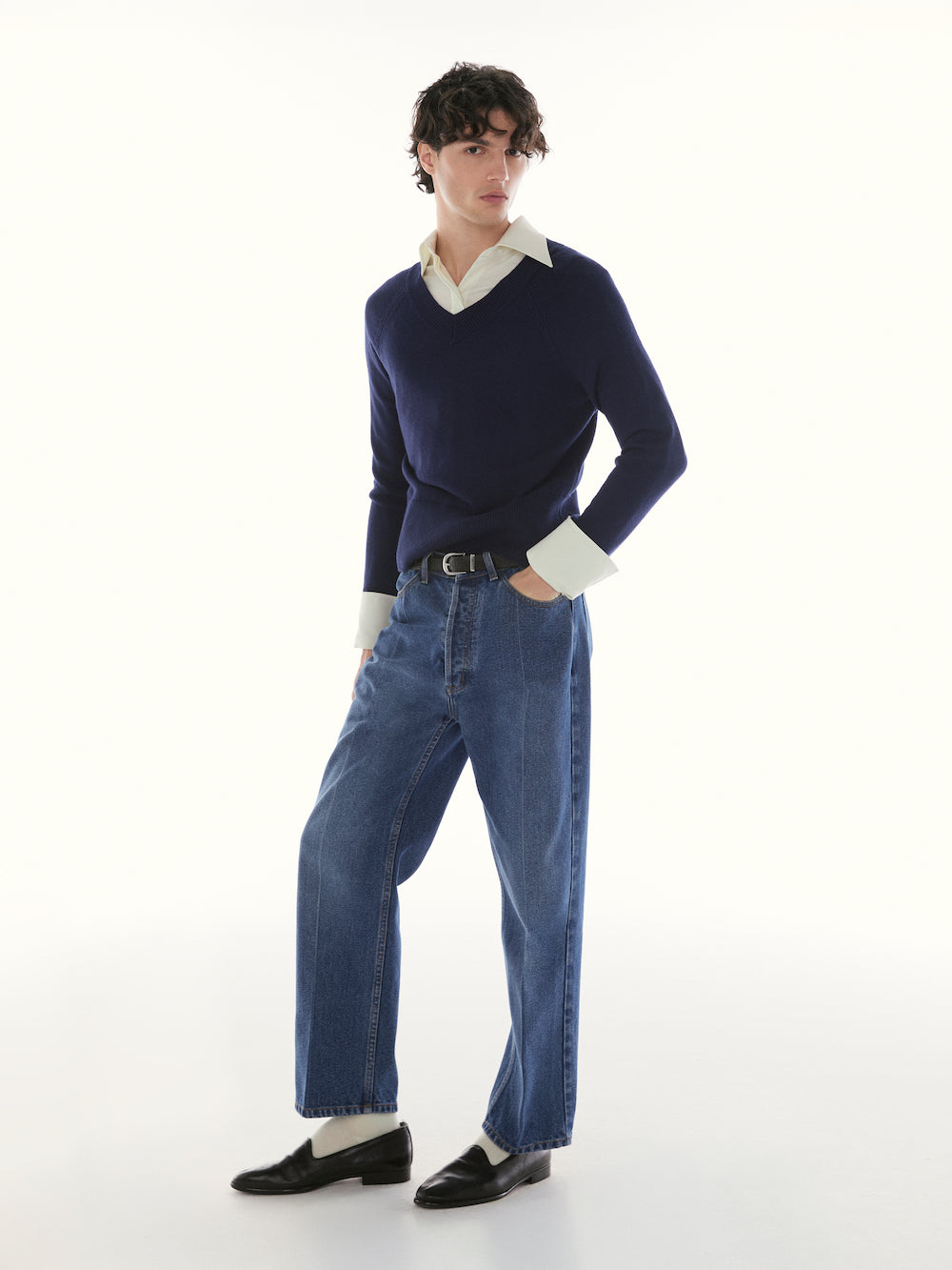 Le Fauve - AMR Boyfriends Pleated Jeans in Blue