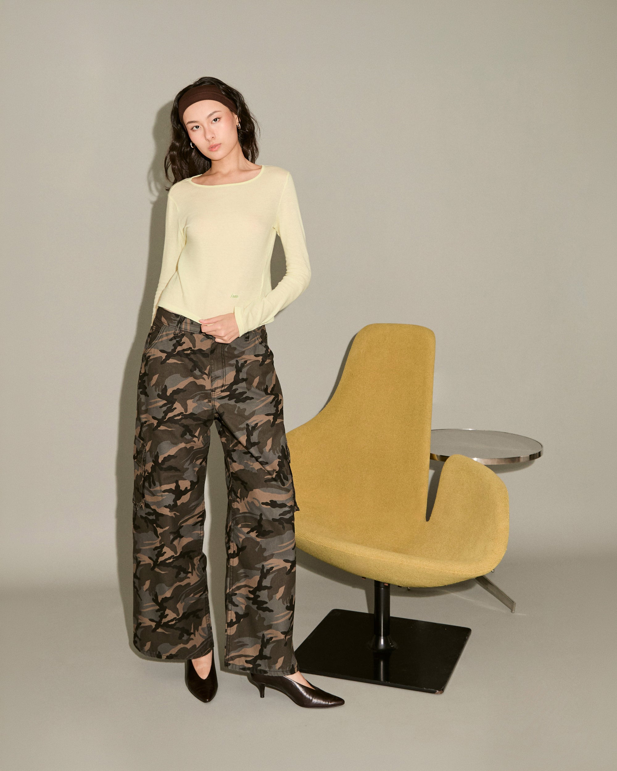 New Urban Drop - Baggy Cargo - Camo in Camouflage Green