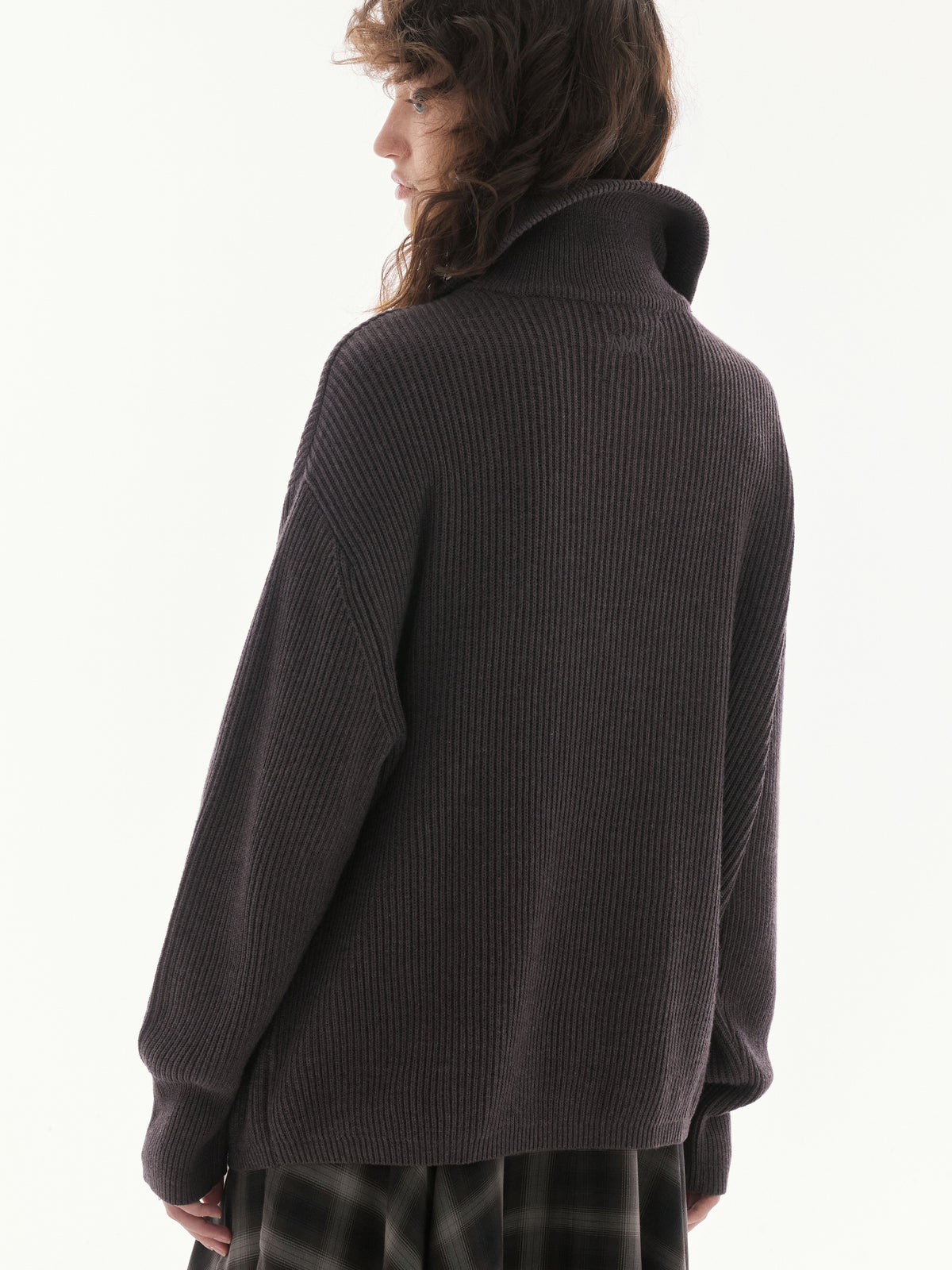 Wardrobe lll - AMR Quarter Zip Sweater in Brown
