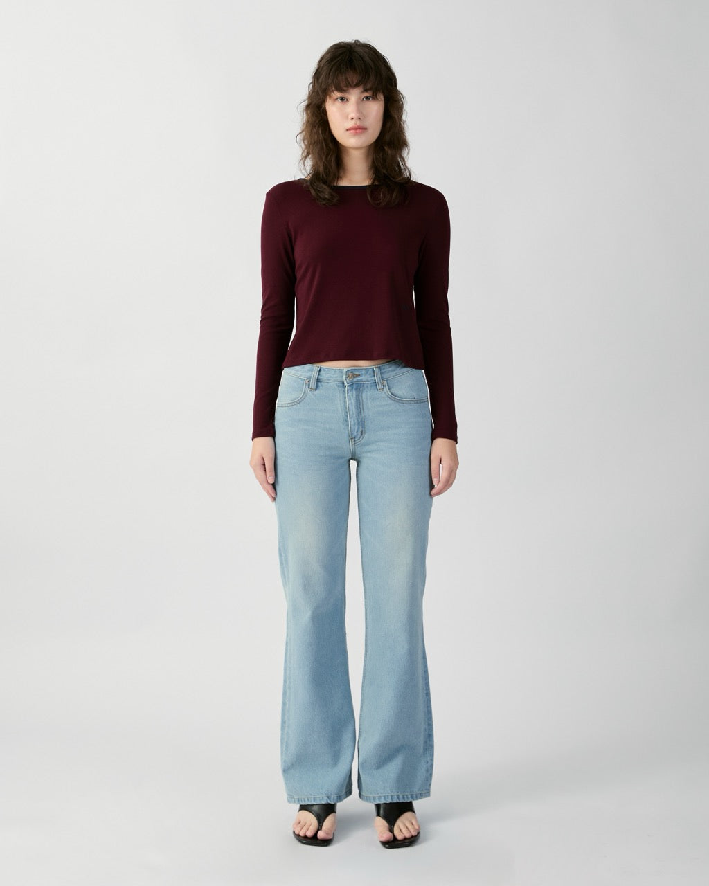 En Couleurs - Classic Ringer Long Sleeve Tee in Dark Brown Navy