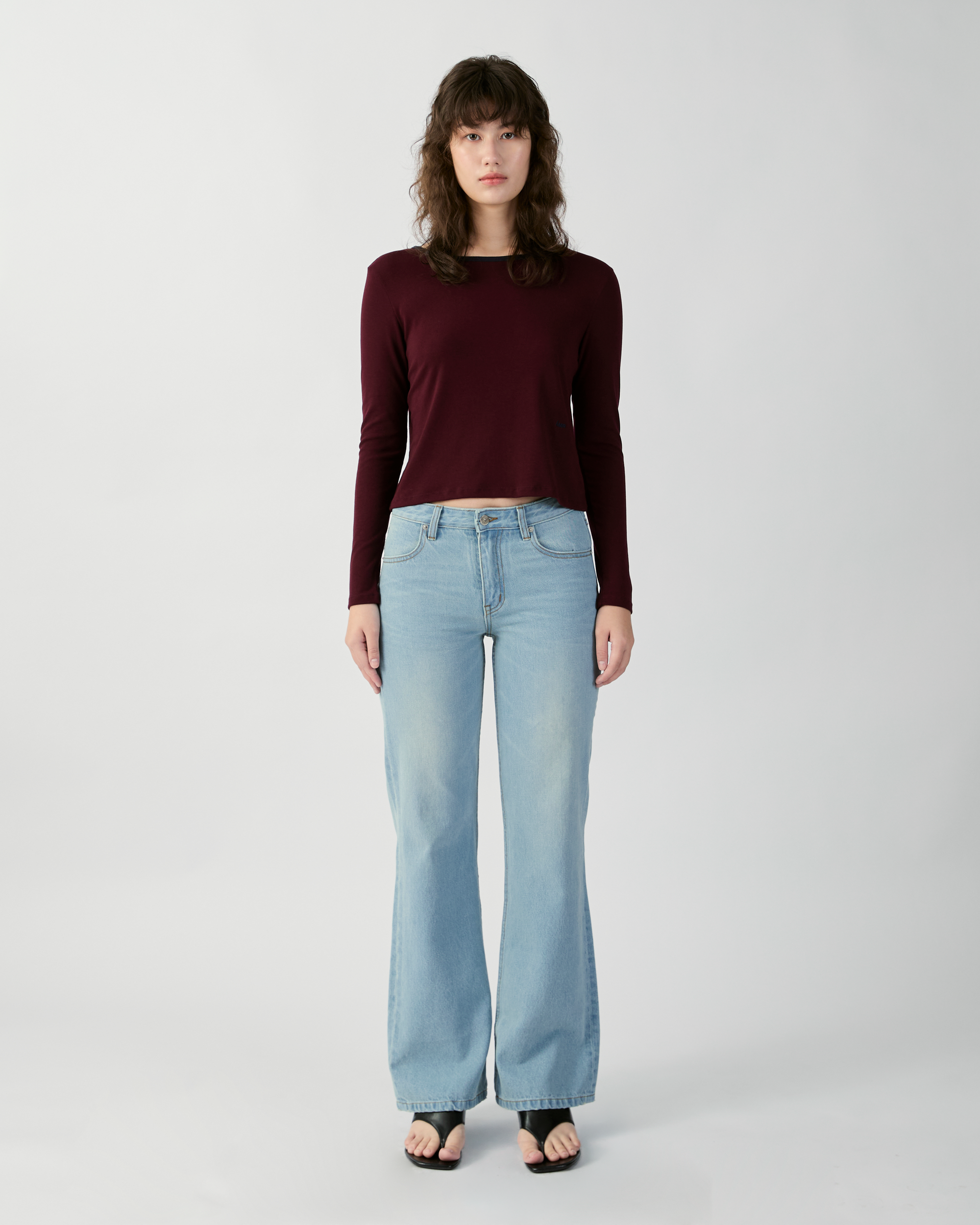 En Couleurs - AMR Low Rise Bootcut Jeans (Women) in Light Blue Wash