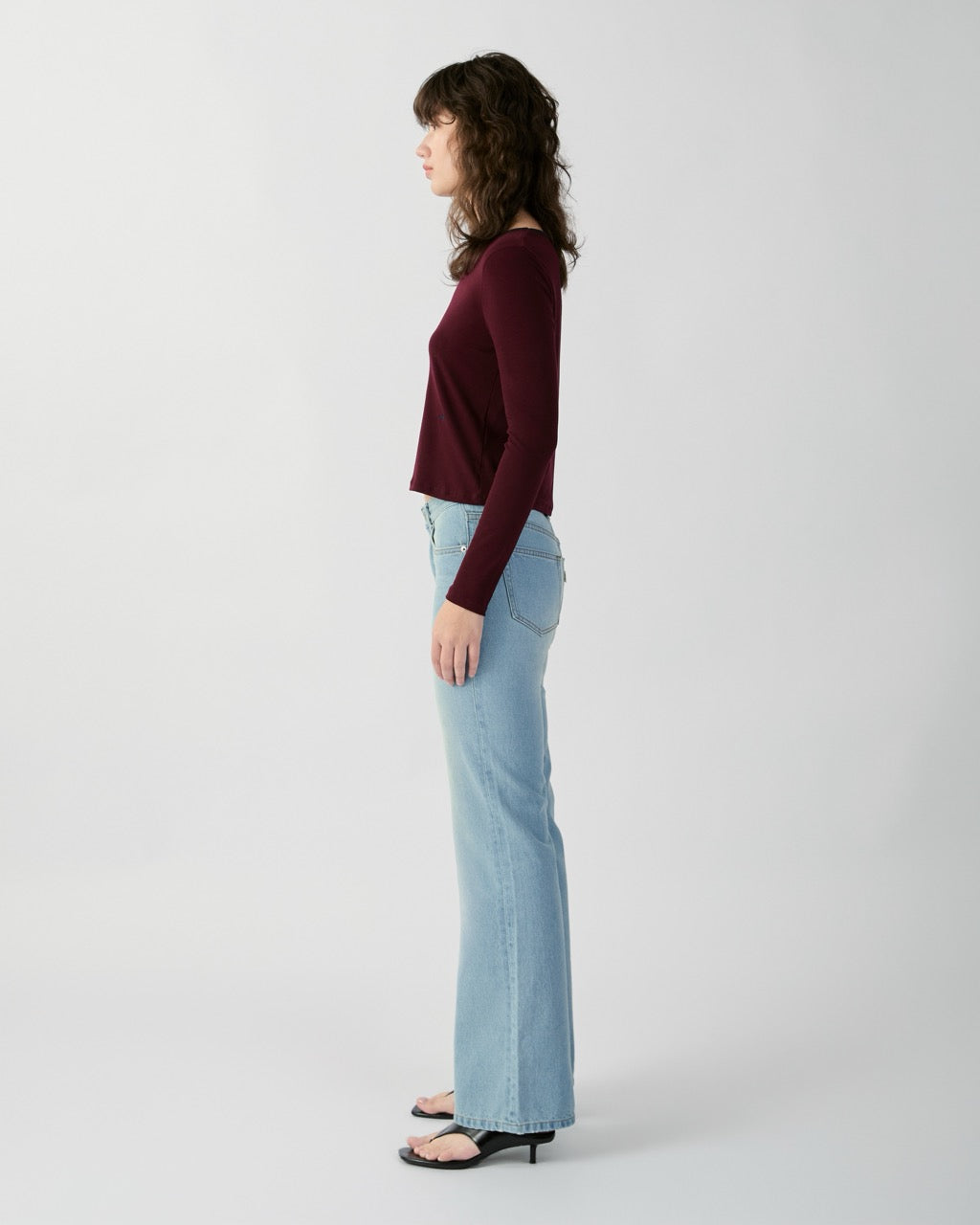 En Couleurs - Classic Ringer Long Sleeve Tee in Dark Brown Navy