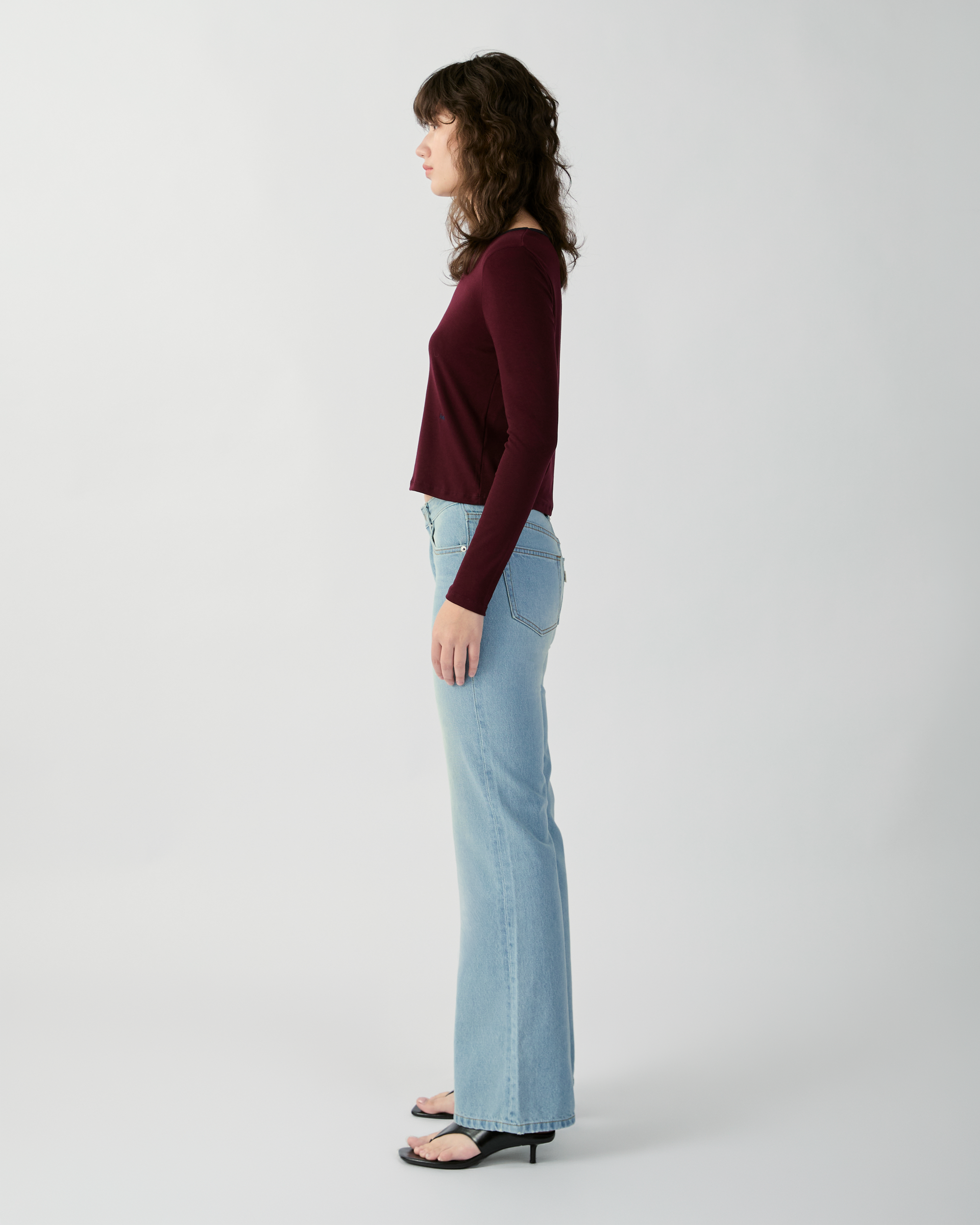 En Couleurs - AMR Low Rise Bootcut Jeans (Women) in Light Blue Wash
