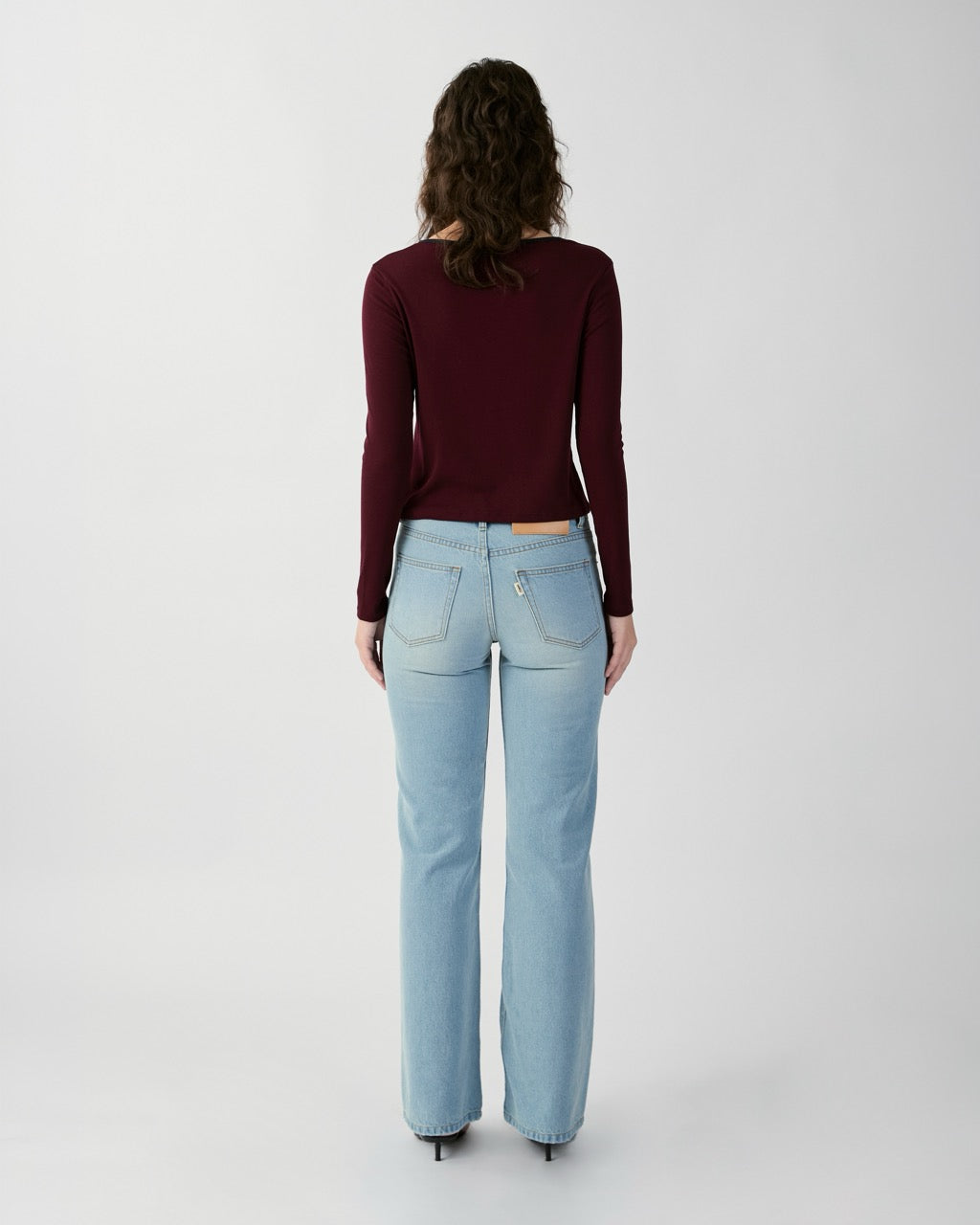 En Couleurs - Classic Ringer Long Sleeve Tee in Dark Brown Navy