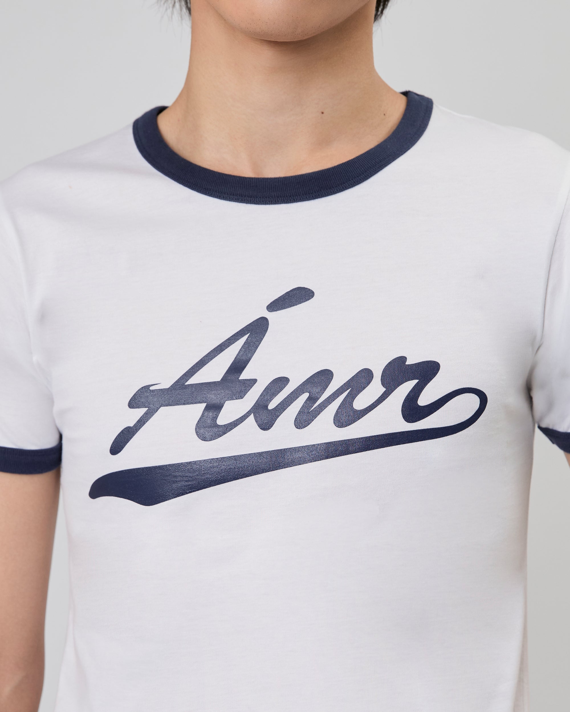 New Urban Drop - AMR LA Slim T-Shirt in White Navy