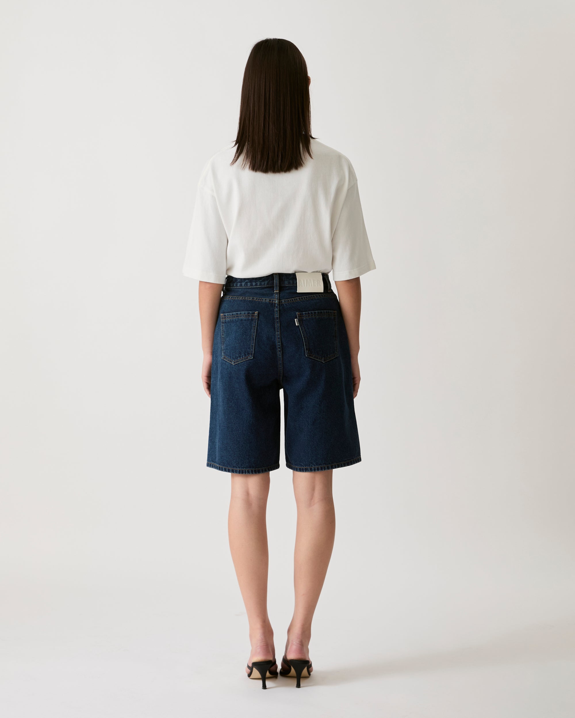 En Couleurs - AMR Bermuda Denim Shorts in Dark Denim