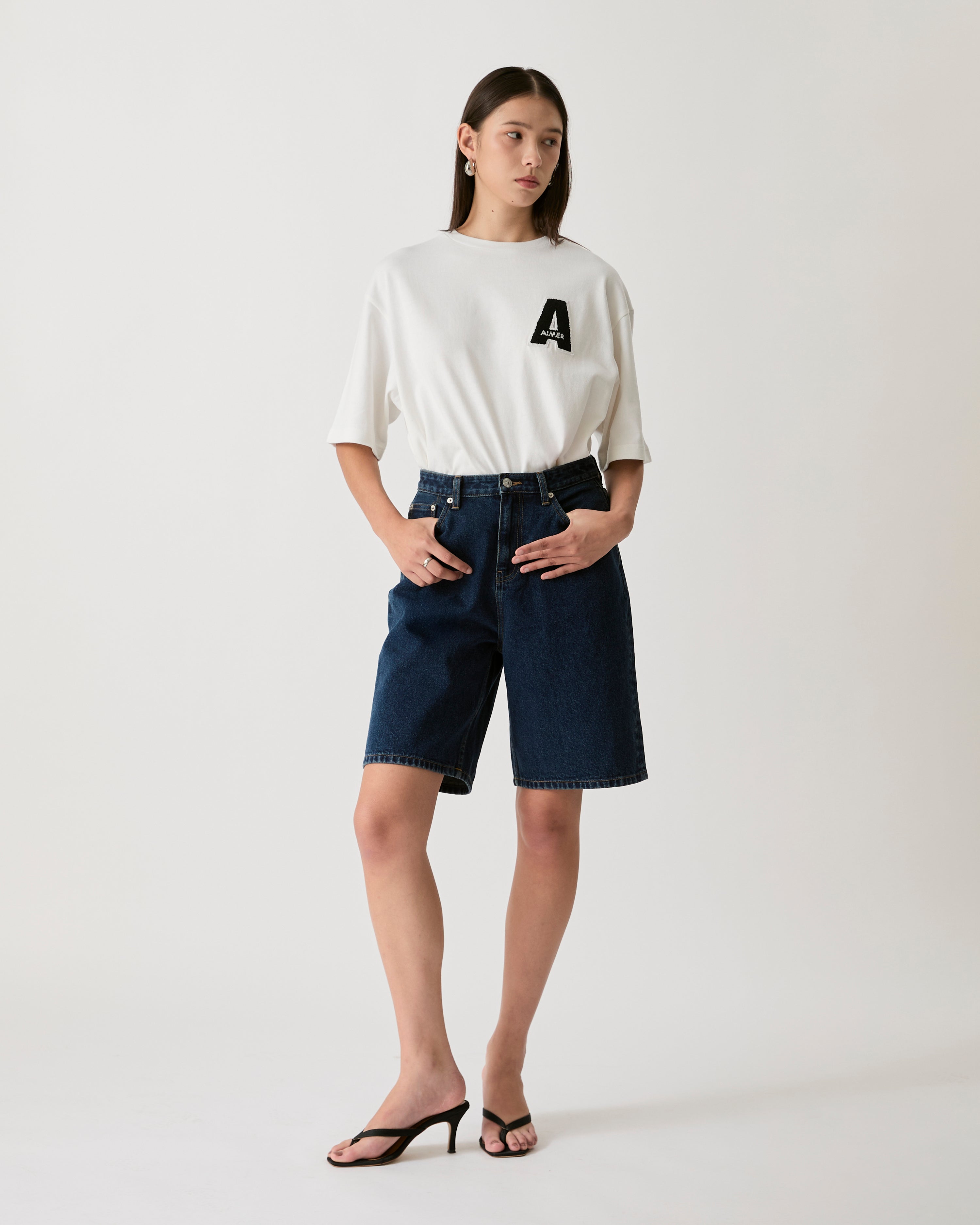 En Couleurs - AMR Bermuda Denim Shorts in Dark Denim