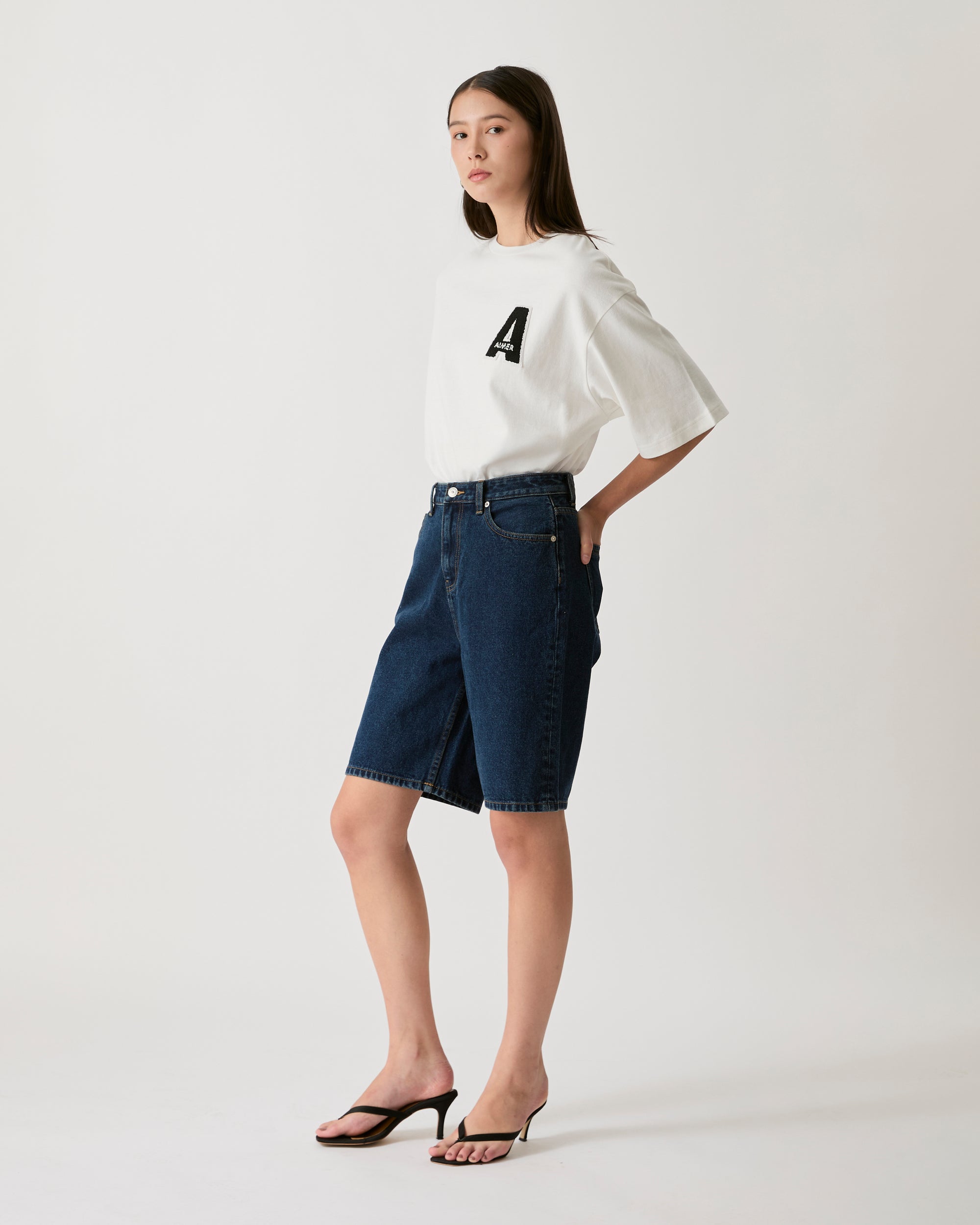 En Couleurs - AMR Bermuda Denim Shorts in Dark Denim