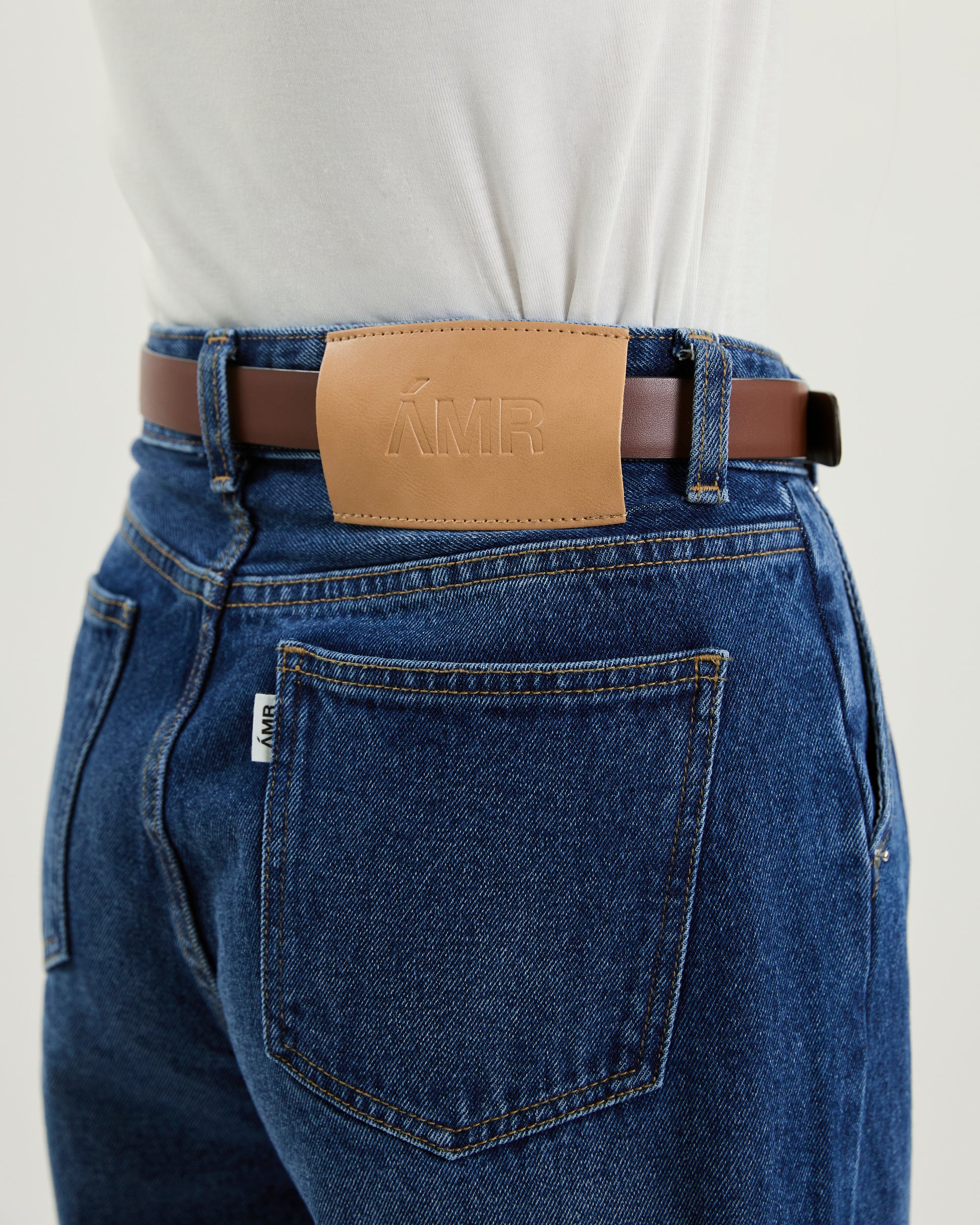 July Drop - Tailored Double Pleated Jeans in Dark Blue