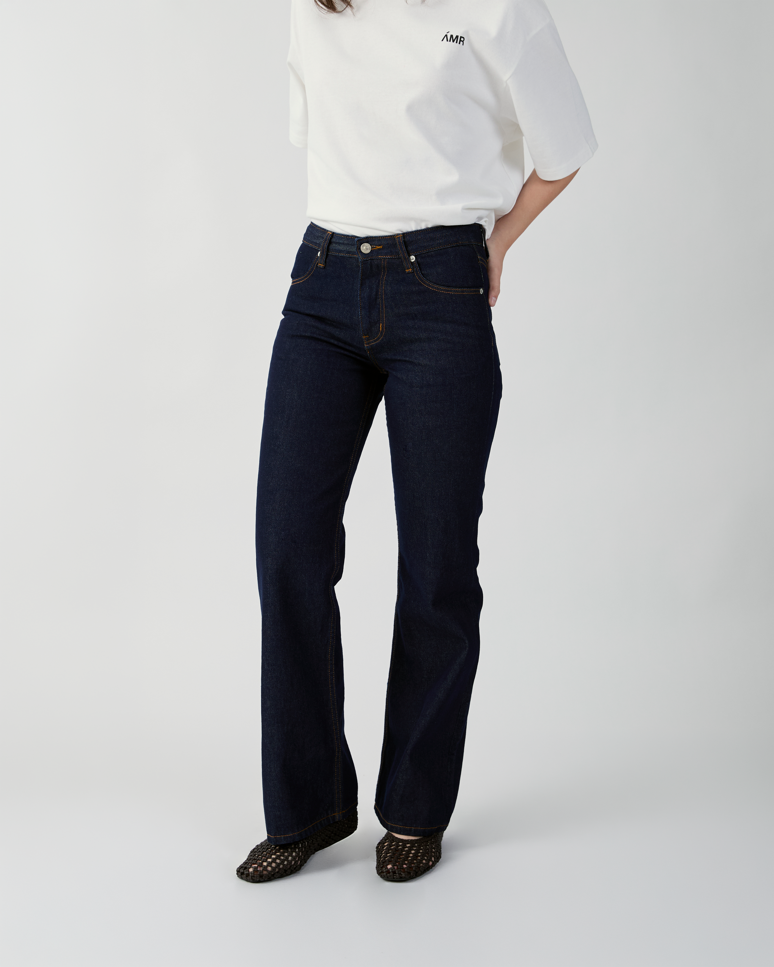 En Couleurs - AMR Low Rise Bootcut Jeans (Women) in Raw Denim