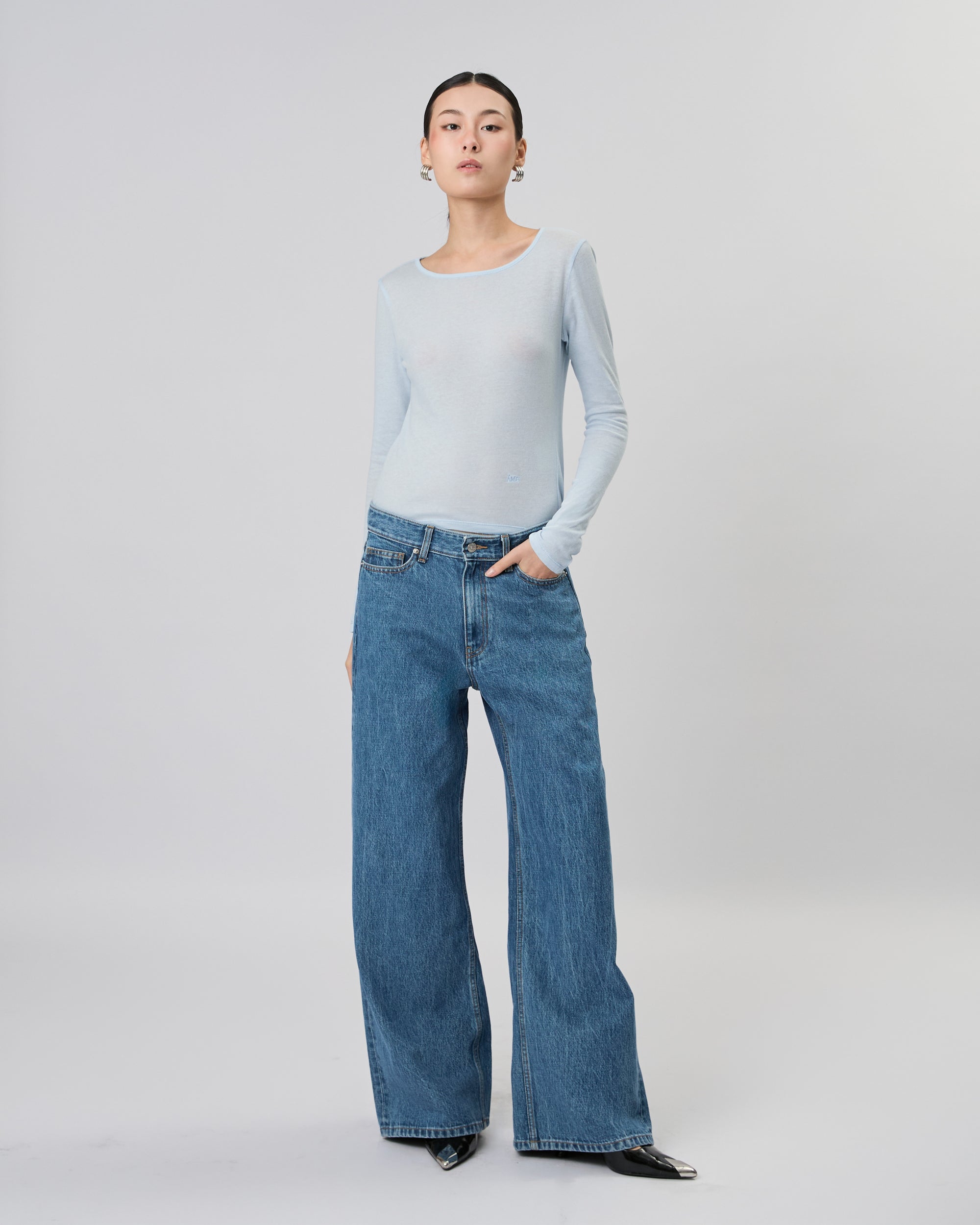 New Urban Drop - 90s Baggy Jeans in Medium Blue Wash