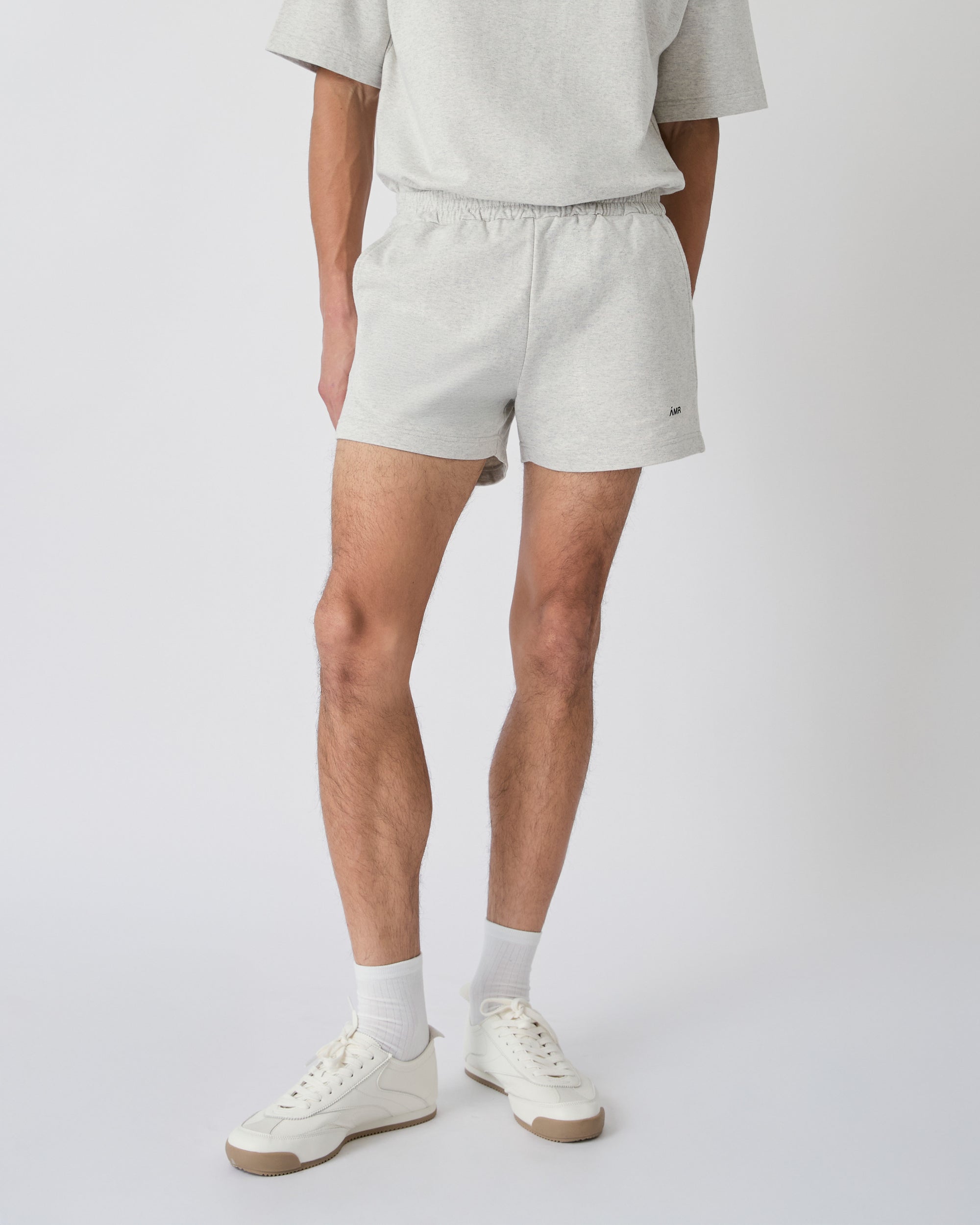 Découvrir - French Terry Mini Shorts in Light Grey