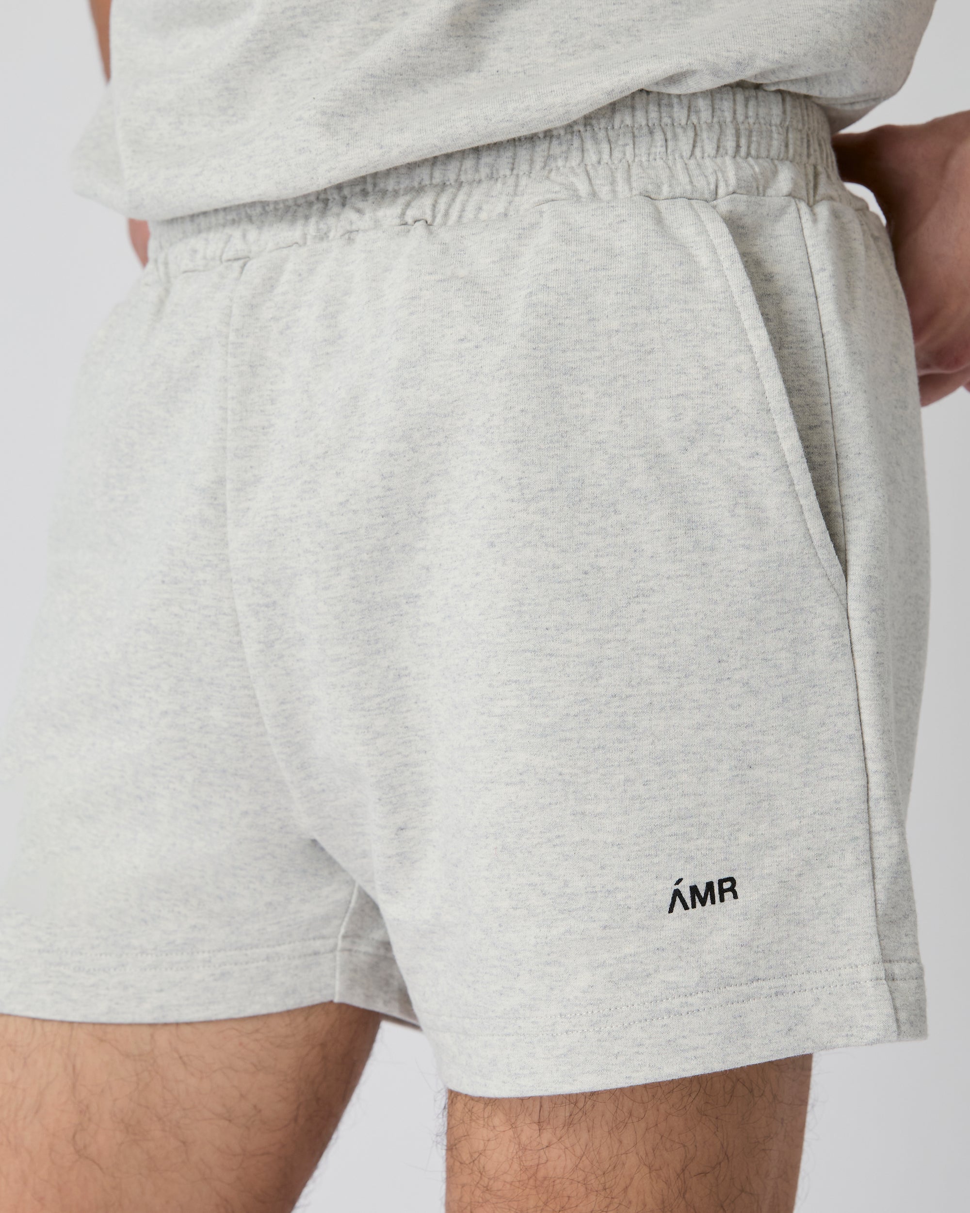 Découvrir - French Terry Mini Shorts in Light Grey