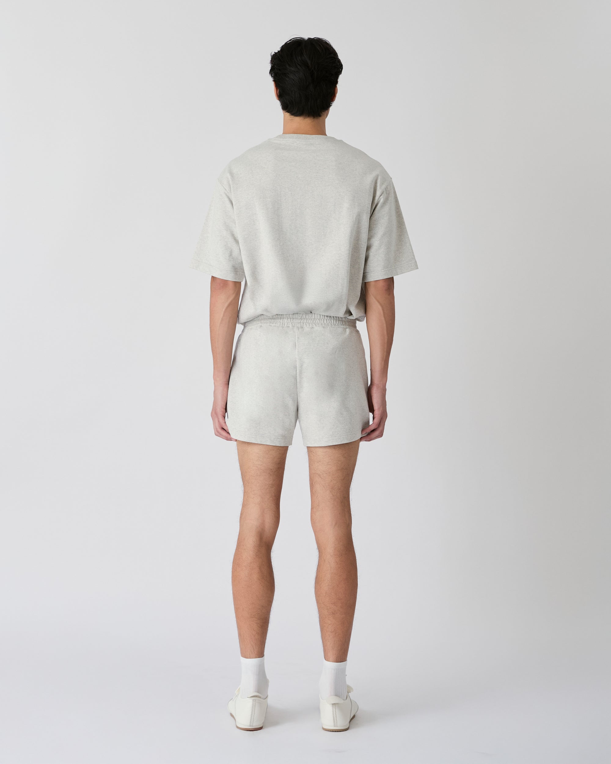 Découvrir - French Terry Mini Shorts in Light Grey