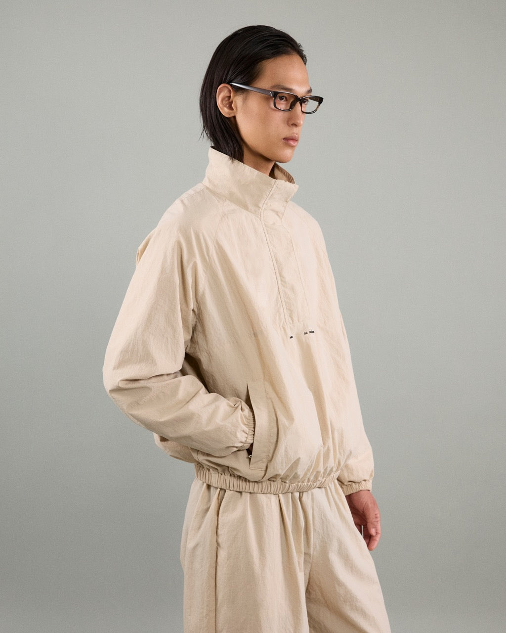 Athleisure Athletic Club - AMR Lightweight Track Pullover in Cream