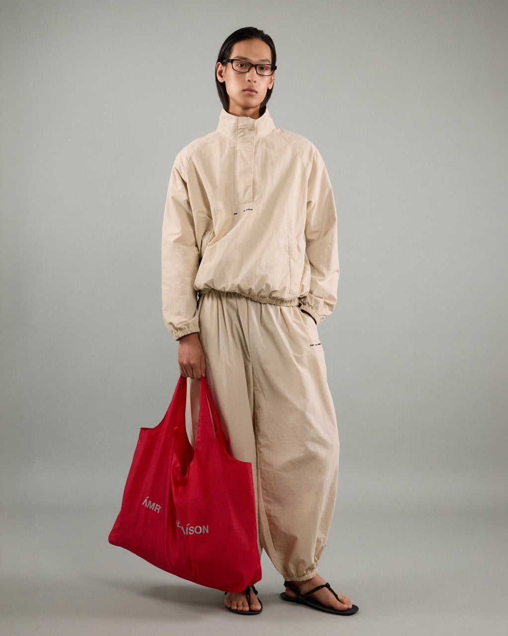 Athleisure Athletic Club - AMR Lightweight Track Pullover in Cream