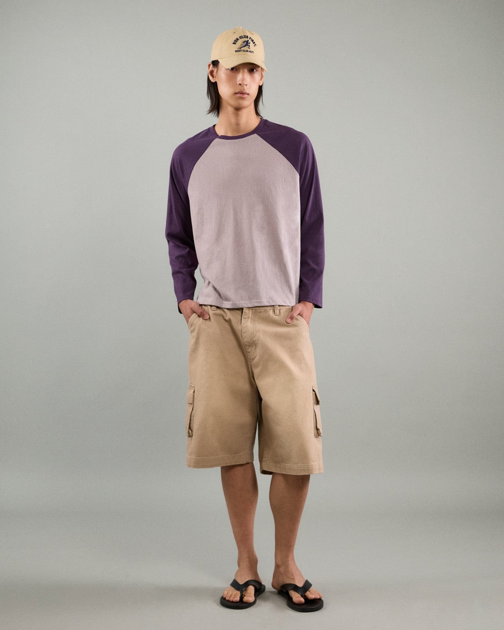 AMR DE SAISON - AMR Cargo Shorts Stone Wash with Bleach in Beige