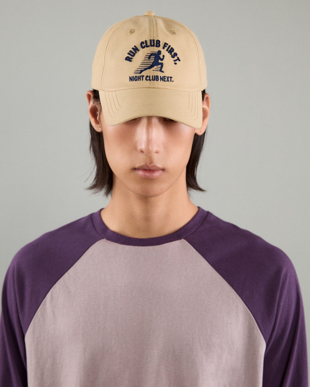 Athleisure Athletic Club - AMR Run Club Logo Cap in Beige