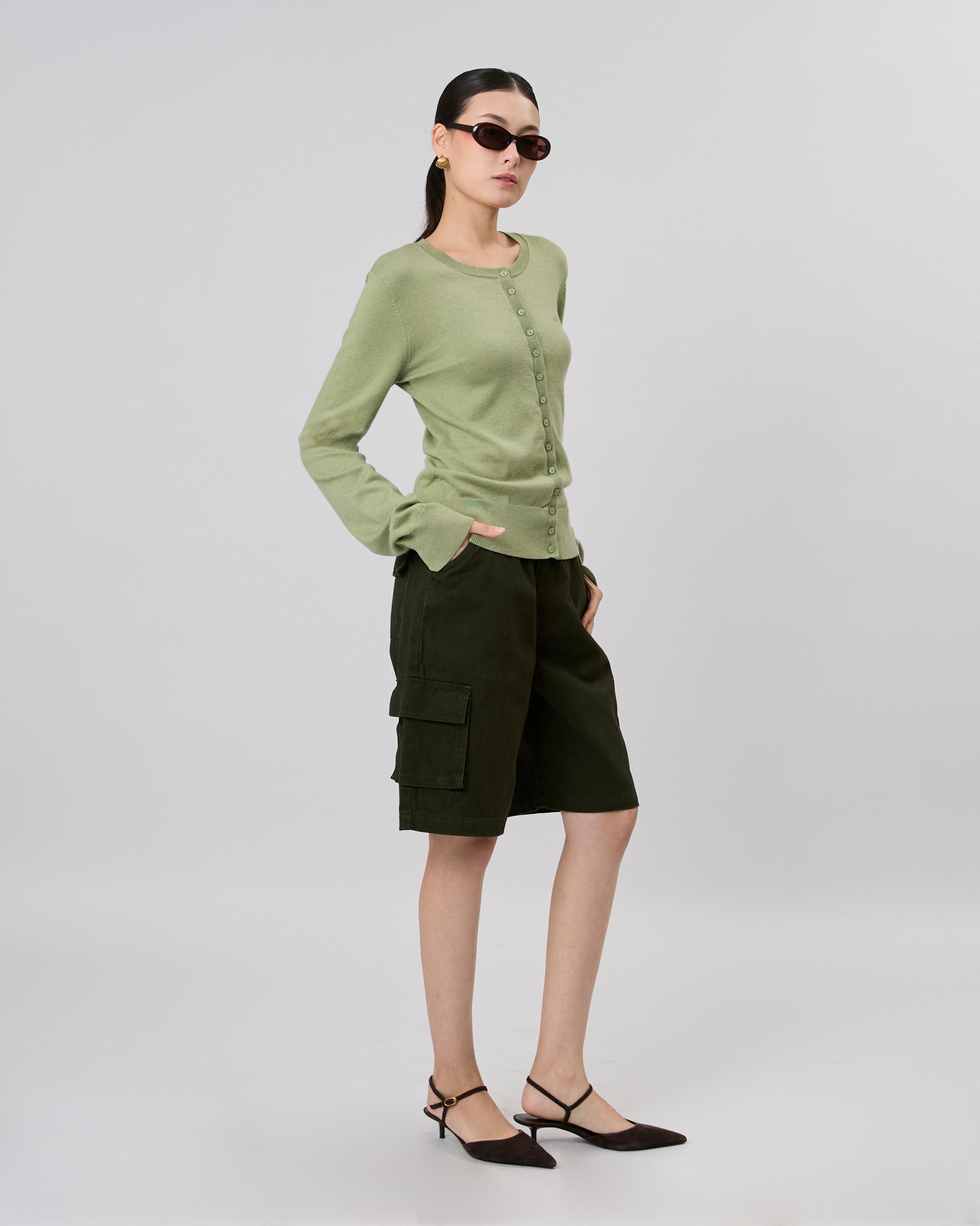 New Urban Drop - AMR Cargo Shorts in Green
