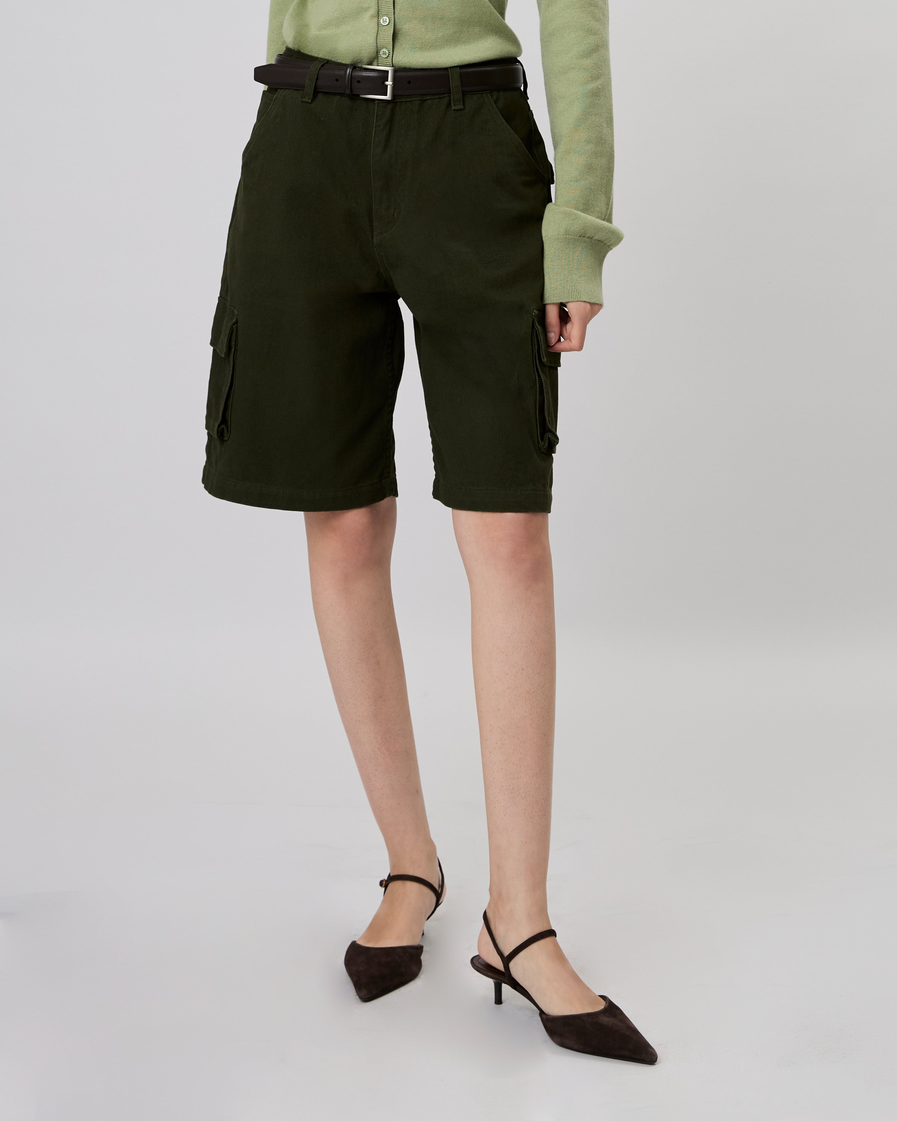 New Urban Drop - AMR Cargo Shorts in Green