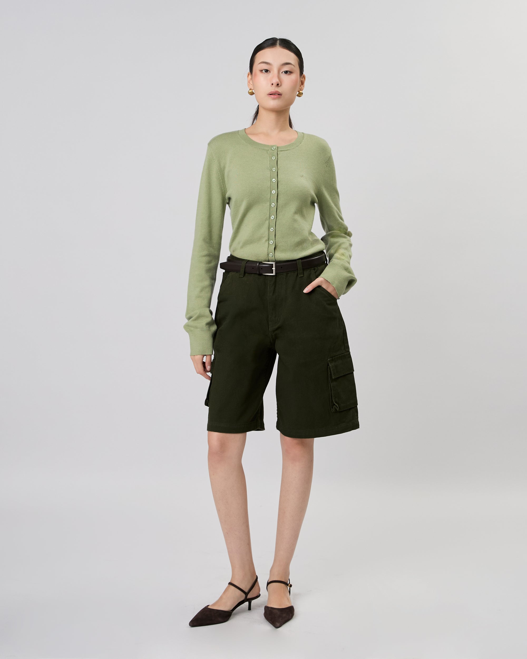 New Urban Drop - AMR Cargo Shorts in Green