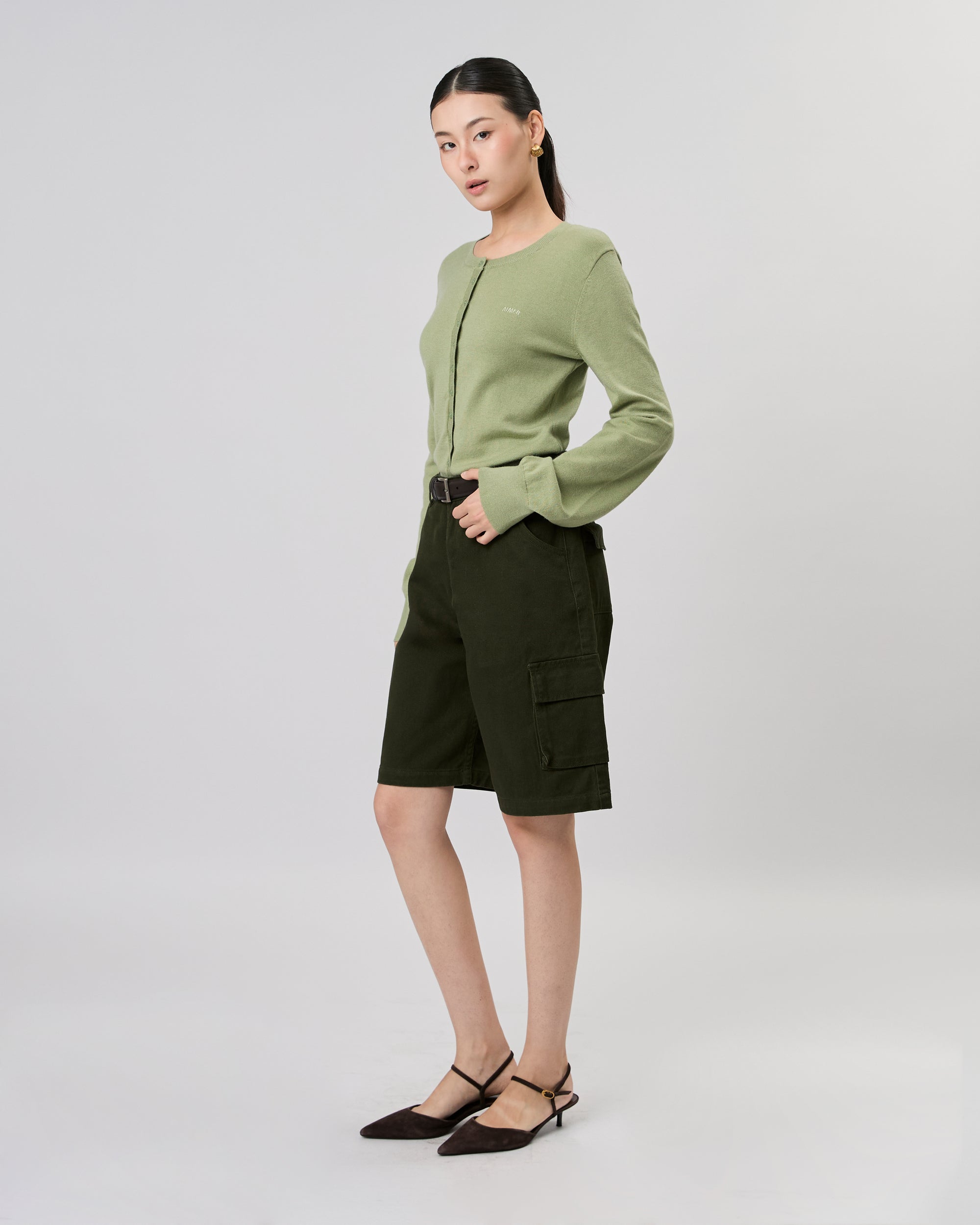 New Urban Drop - AMR Cargo Shorts in Green