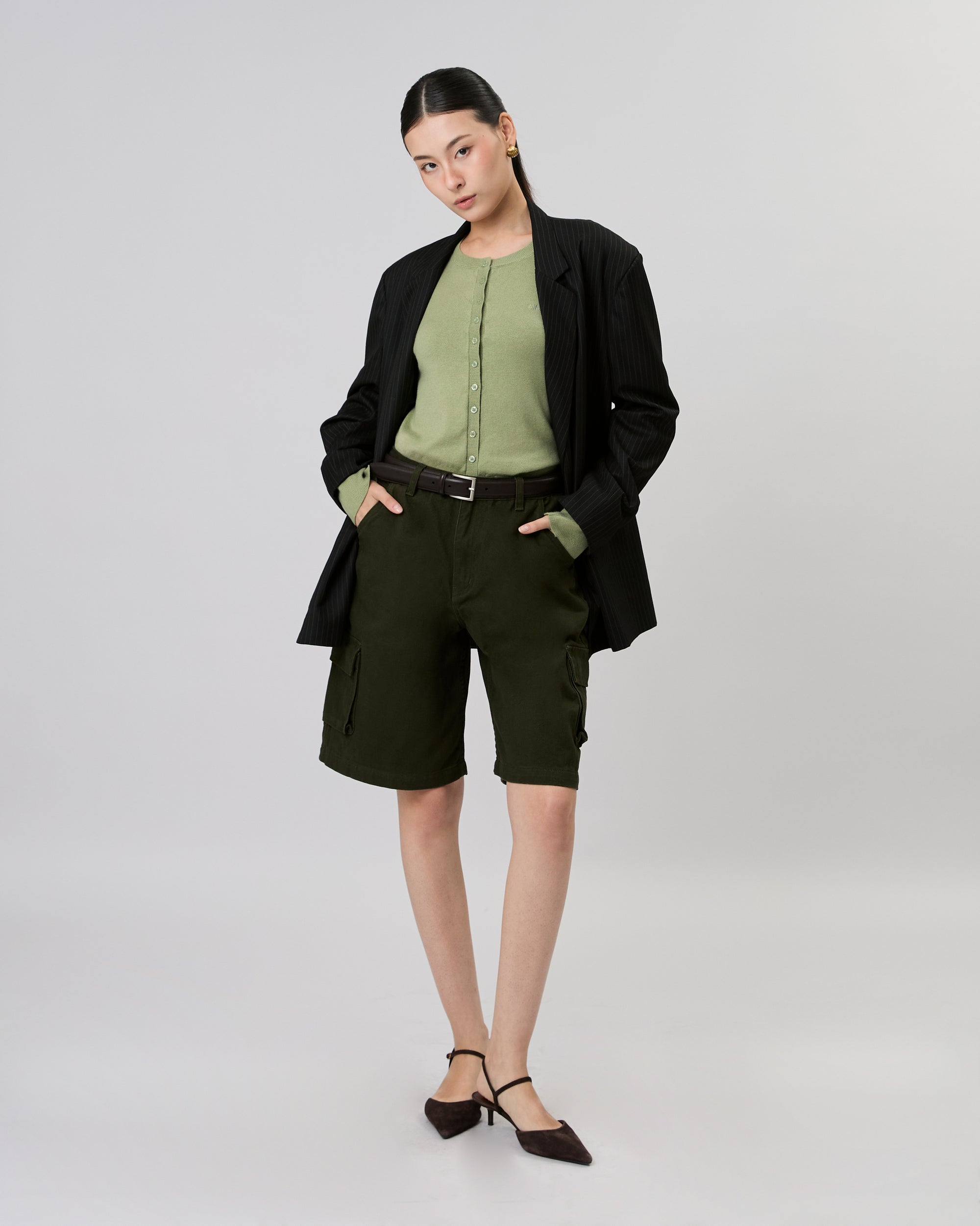 New Urban Drop - AMR Cargo Shorts in Green