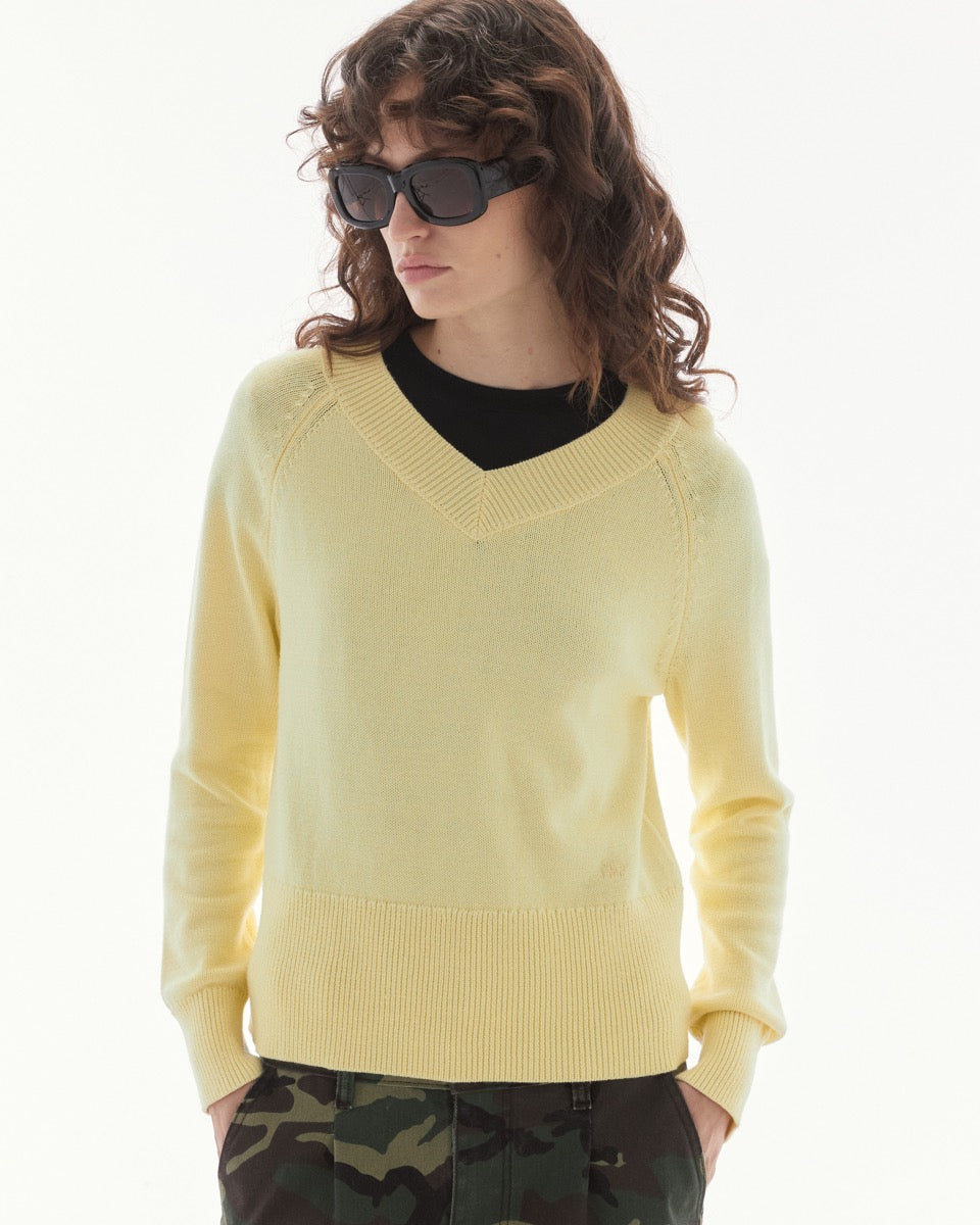 Wardrobe lll - AMR Knit V-Neck Sweater in Yellow