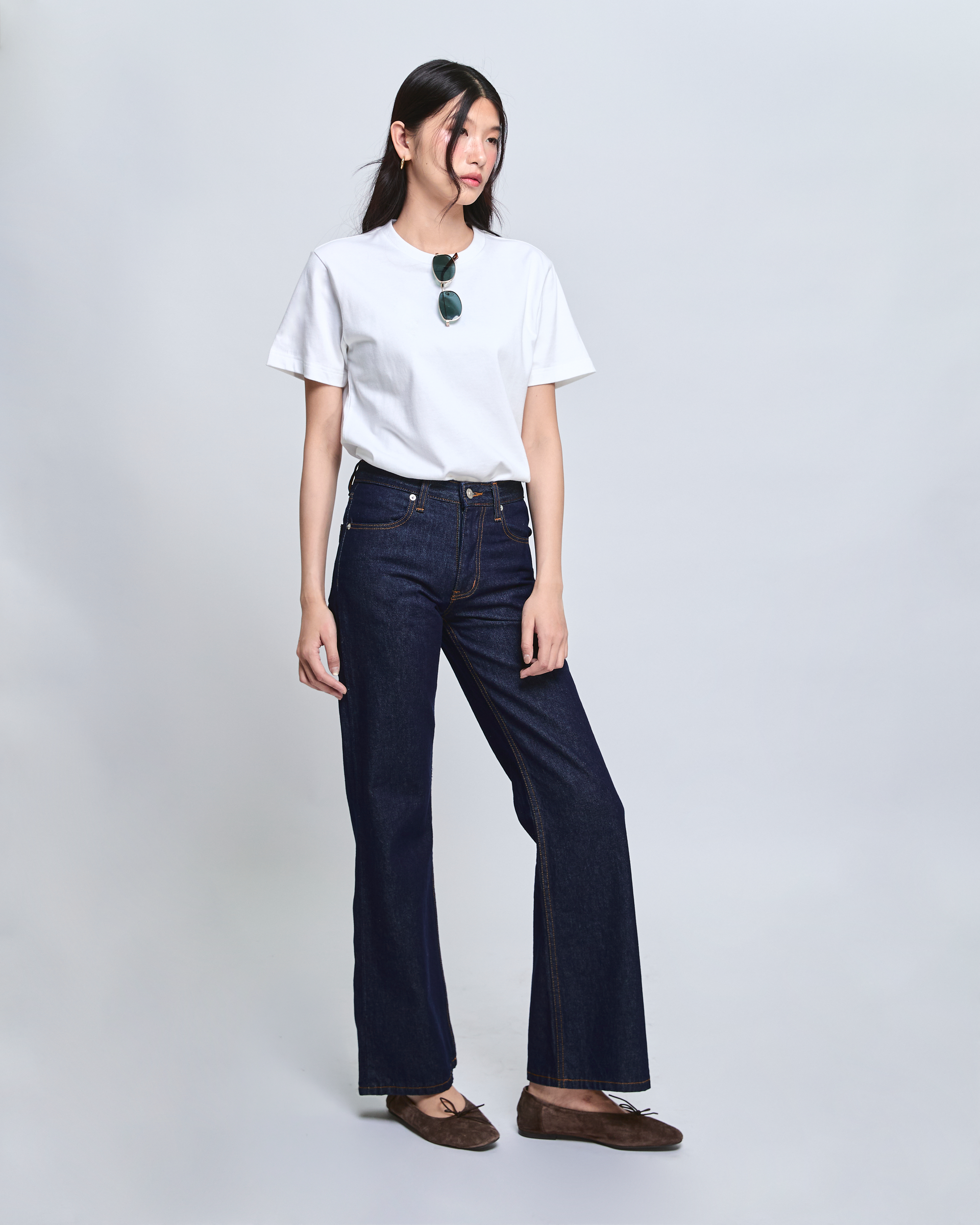 En Couleurs - AMR Low Rise Bootcut Jeans (Women) in Raw Denim