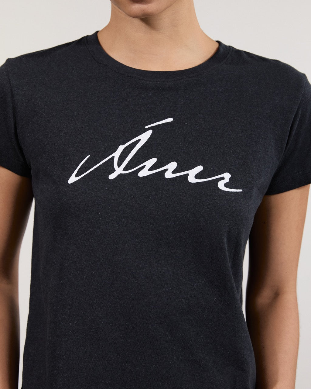 Wardrobe I - AMR Hand Writing Logo Hemp Slim-fit T-Shirt in Black