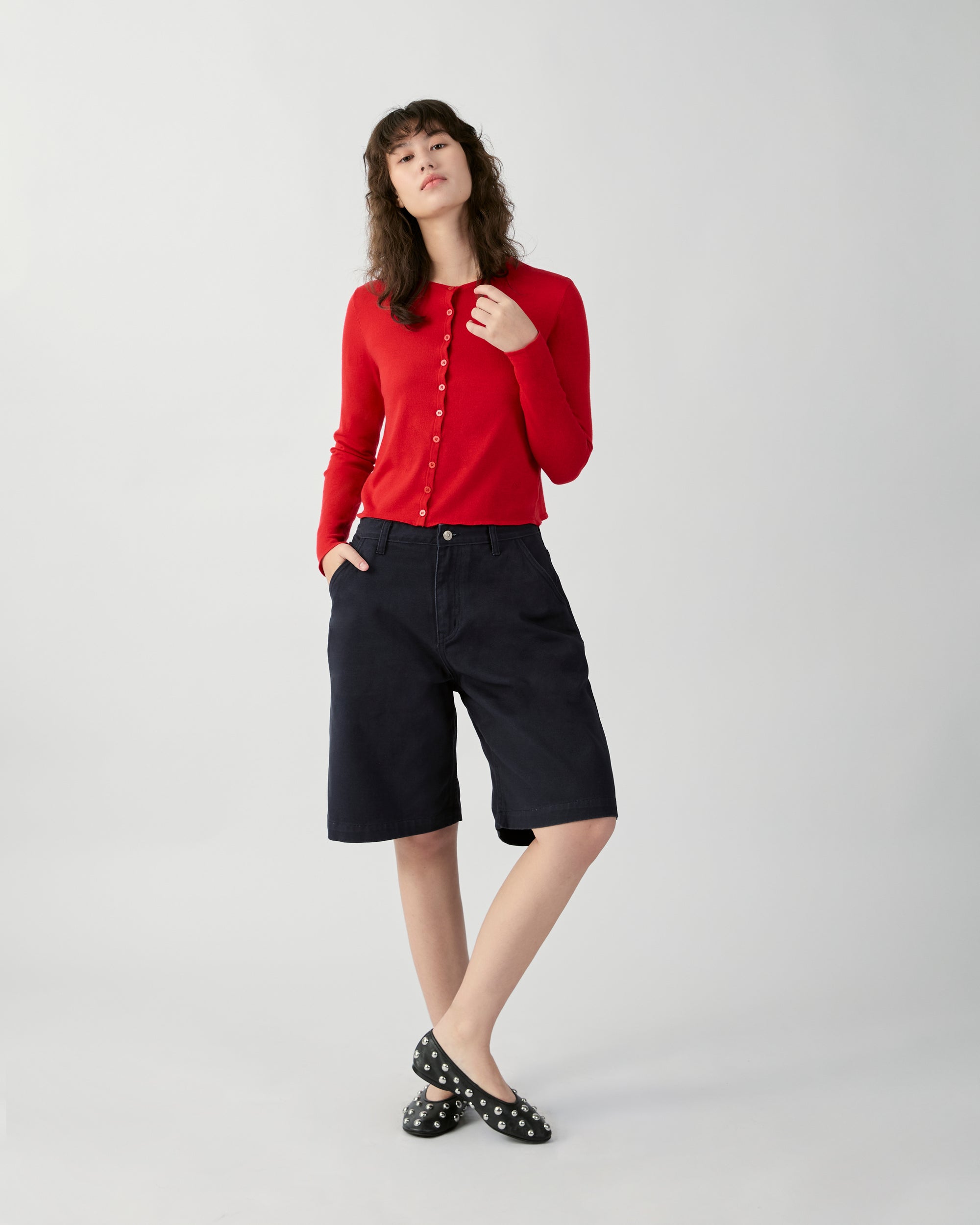 En Couleurs - AMR Bermuda Shorts in Faded Navy