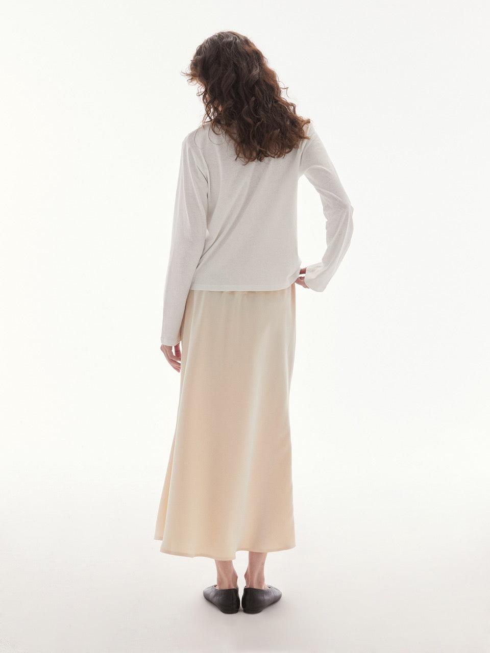Wardrobe lll - AMR Hand Writing Logo Hemp Long Sleeve T-Shirt in Off White