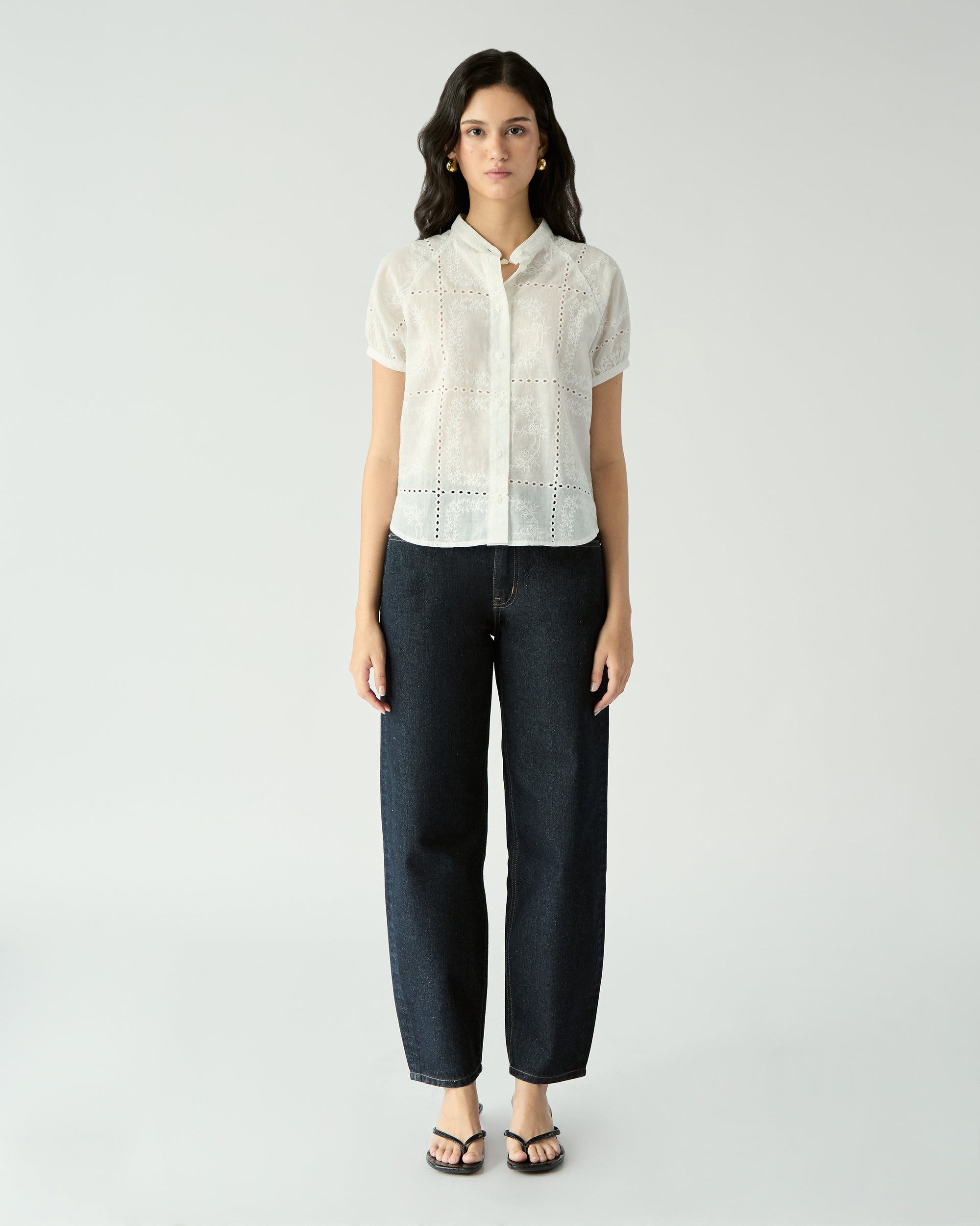 Le soleil d'ete - Low Rise Balloon Jeans in Raw Denim