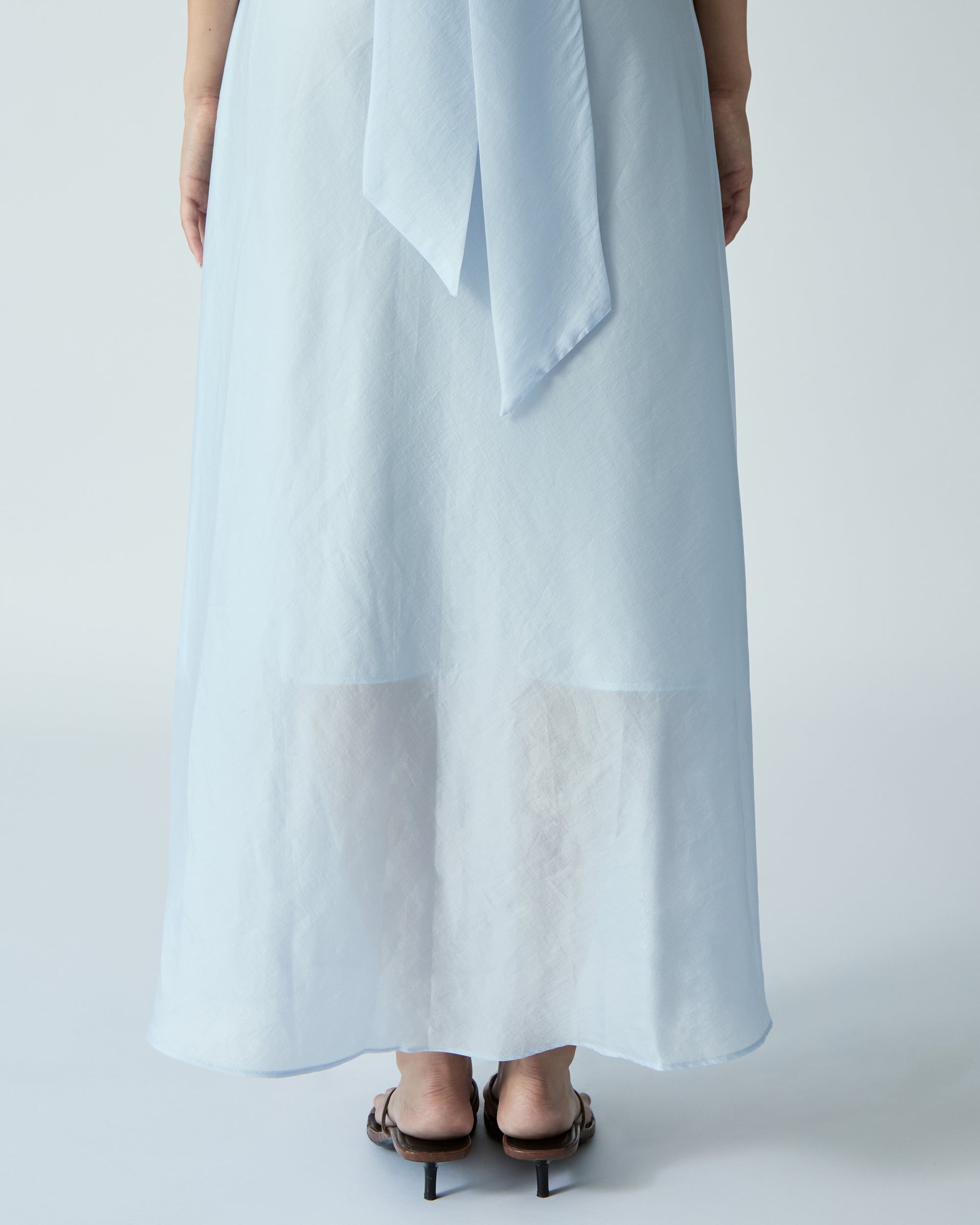 Le soleil d'ete - Chiffon High Neck Dress in Blue