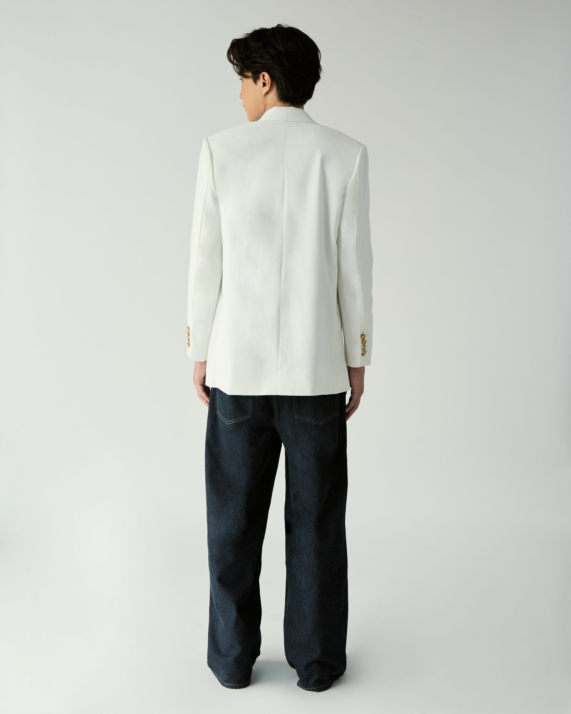 Le soleil d'été - Double Breasted Blazer in White
