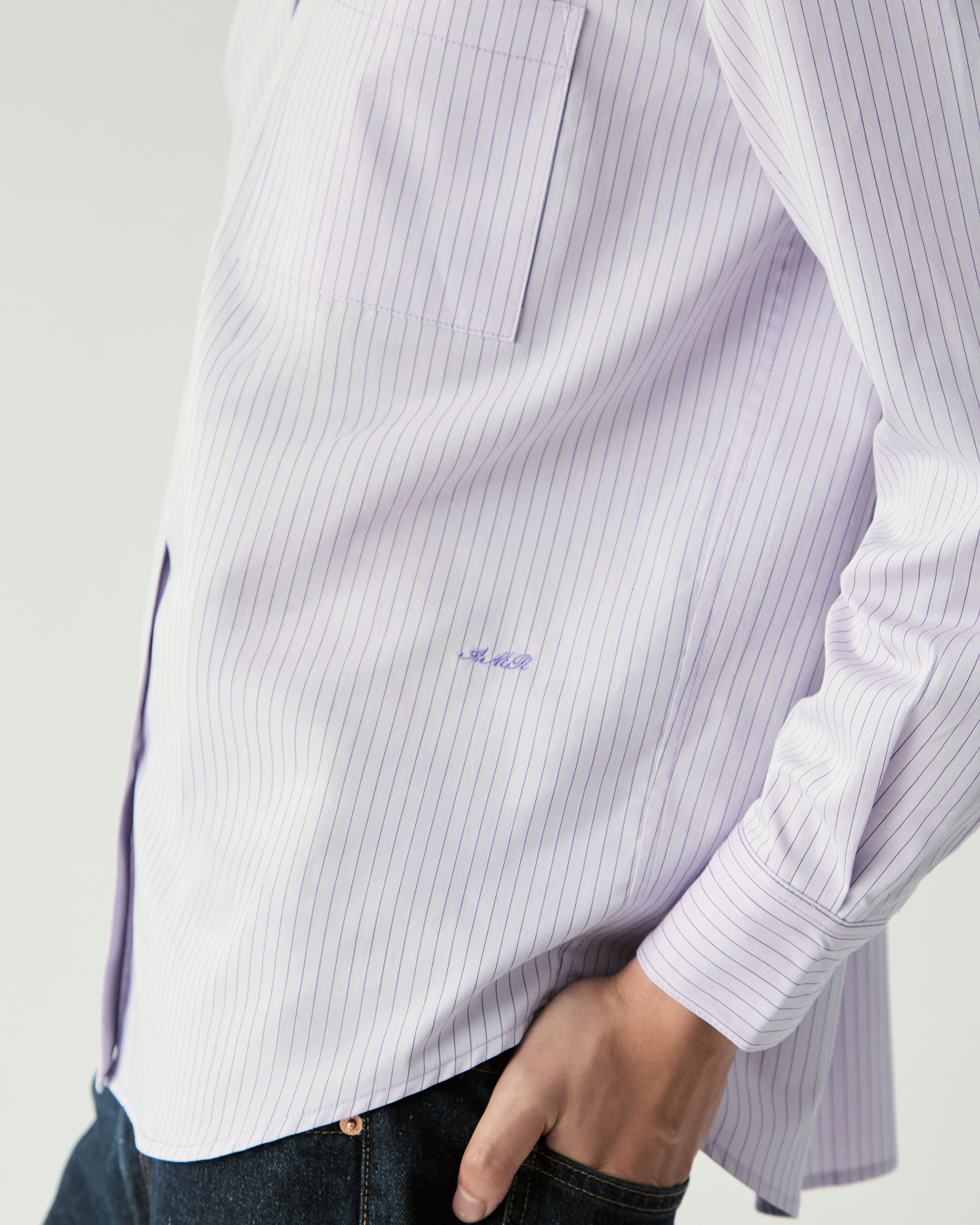 Le soleil d'ete - Oversized Shirt in Purple Stripe