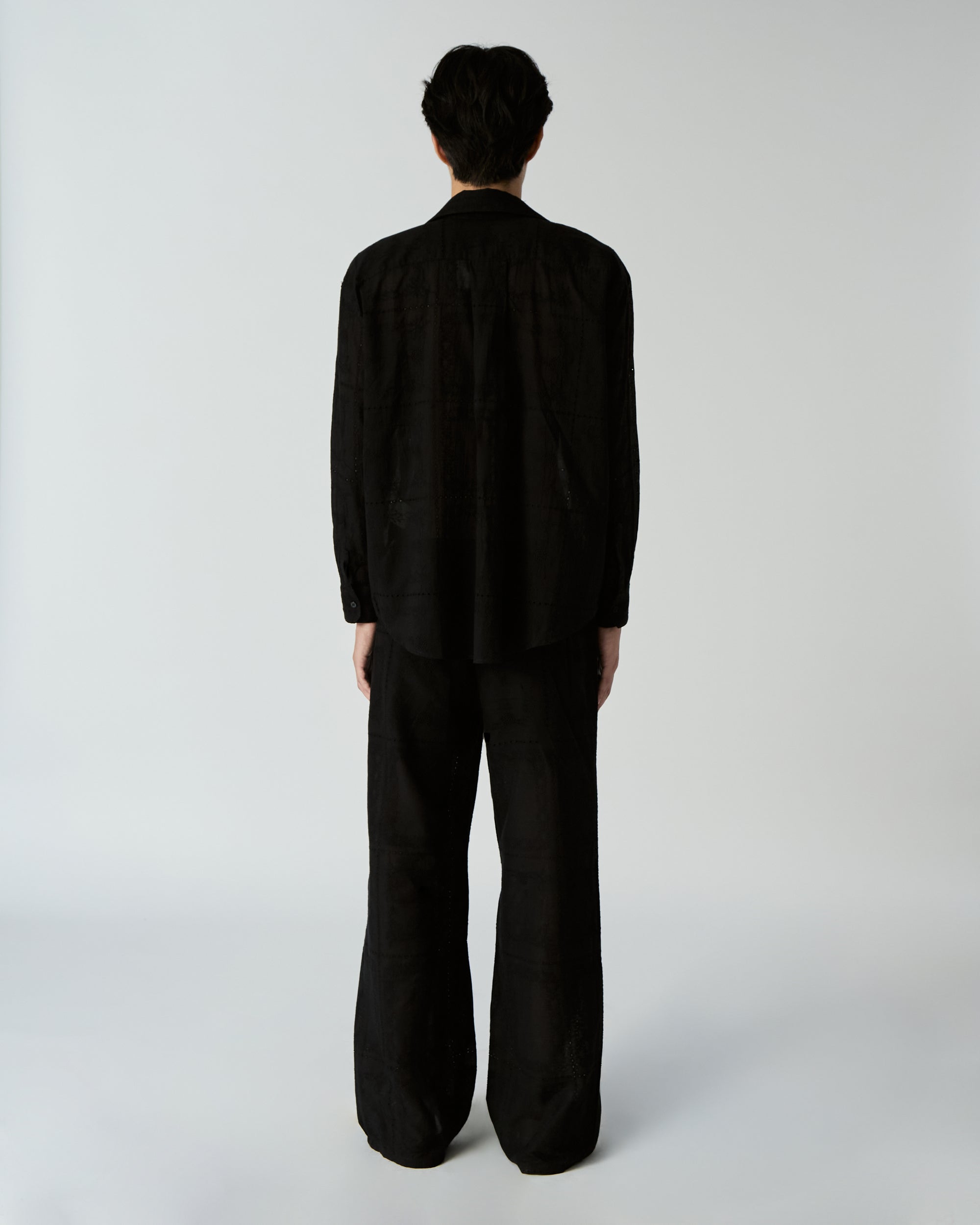 Le soleil d'ete - Embroidered Oversized Shirt in Black