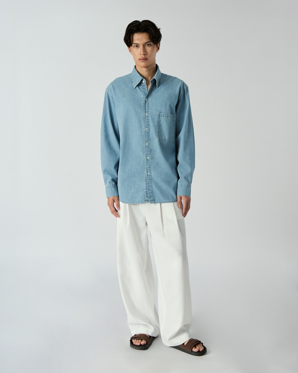 AMR DE SAISON  - AMR Essential Oversized Shirt in Light Denim